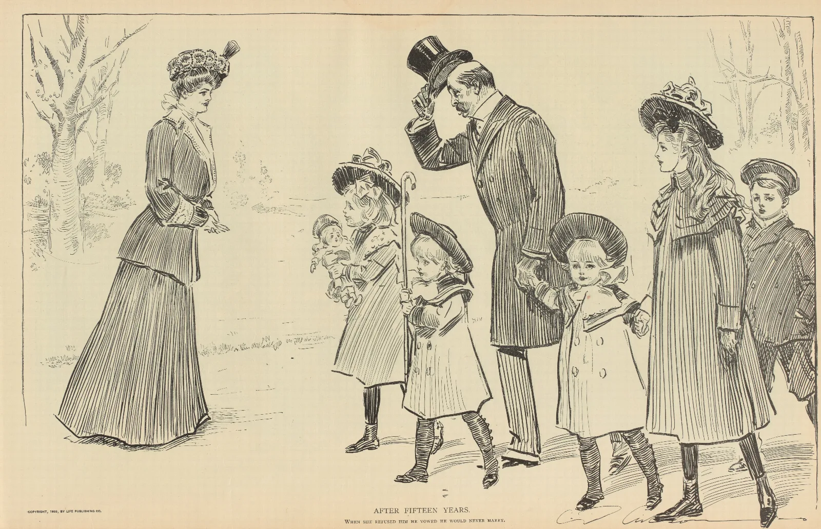 After Fifteen Years Wall Art by Charles Dana Gibson - Canvas Print