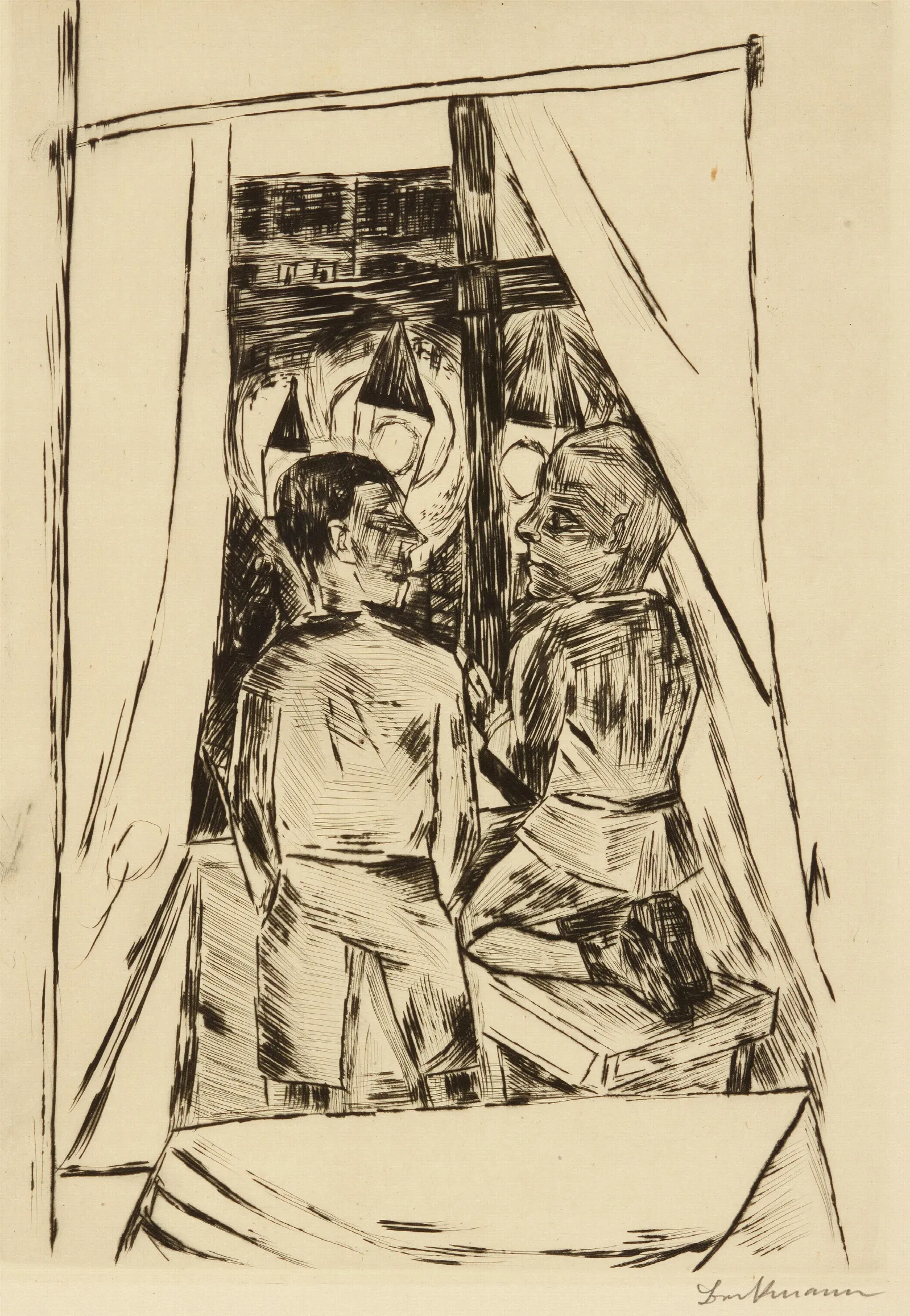 Kinder Am Fenster 2 Wall Art by Max Beckmann - Canvas Print