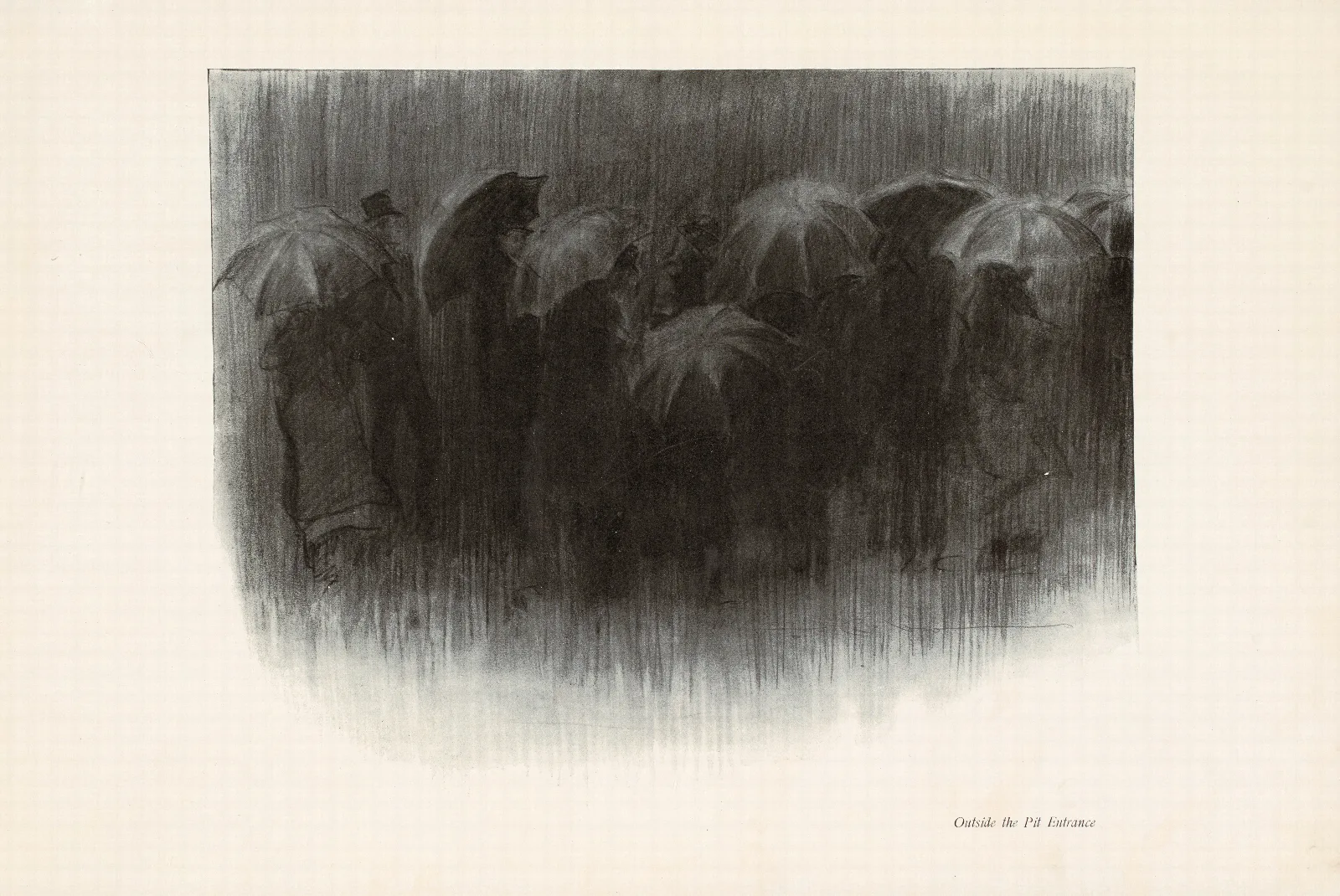 Outside The Pit Entrance Wall Art by Charles Dana Gibson - Canvas Print