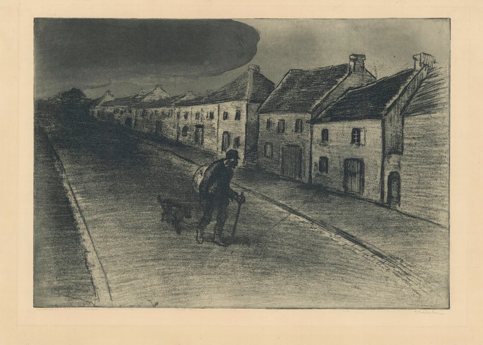 Chemineau Traversant Un Village Endormi 3 Wall Art by Théophile Alexandre Steinlen - Canvas Print