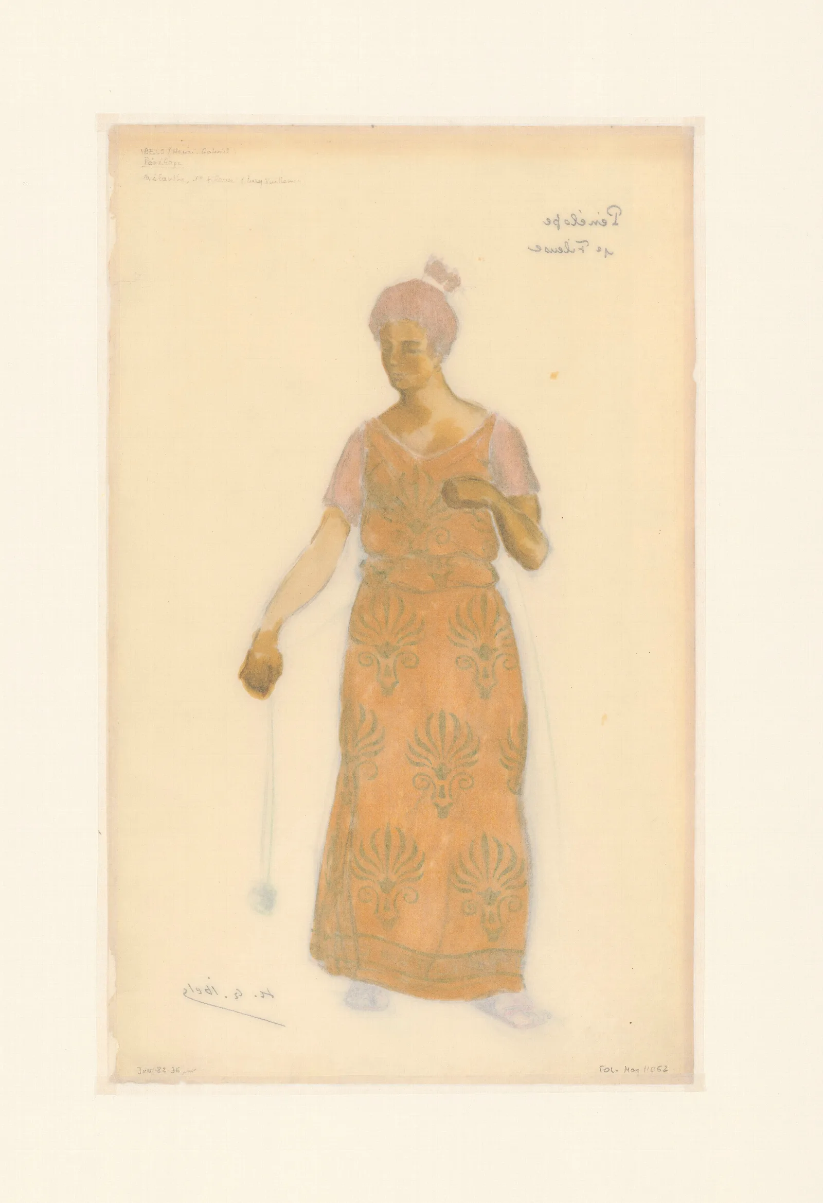 Penelope Maquette De Costume Melanthe Premiere Fileuse Lucy Vuillemin 3 Wall Art by Henri-Gabriel Ibels - Canvas Print
