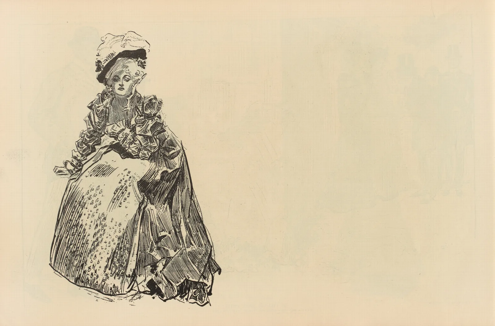 Illustration 267 by Charles Dana Gibson Wall Art by Charles Dana Gibson - Canvas Print