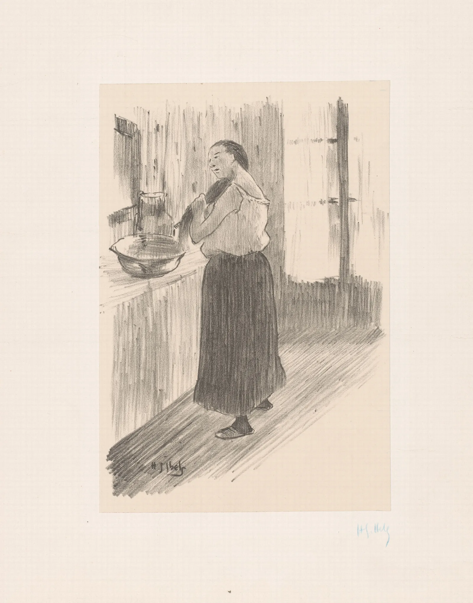 Woman Combing Her Hair In Front Of The Mirror Wall Art by Henri-Gabriel Ibels - Canvas Print