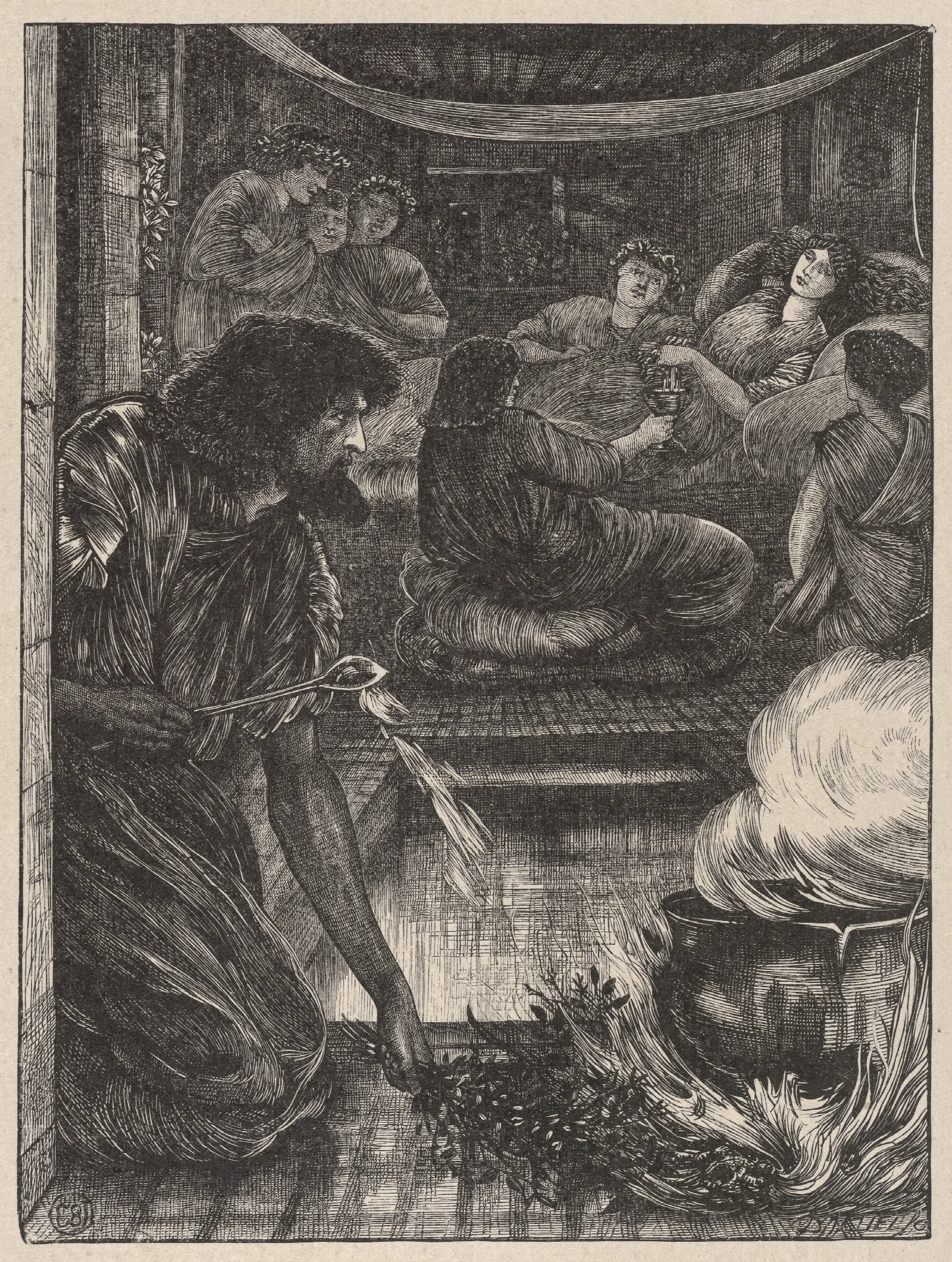The Parable Of The Burning Pot Wall Art by Sir Edward Coley Burne-Jones - Canvas Print