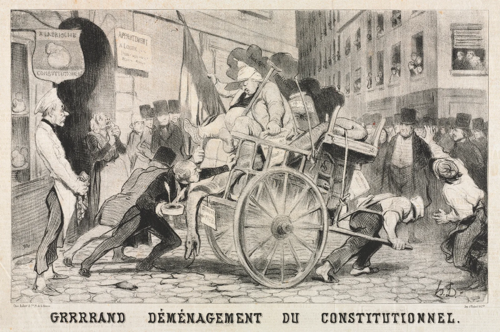 Great Removal Of The Constitutional Establishment Wall Art by Honoré Daumier - Canvas Print