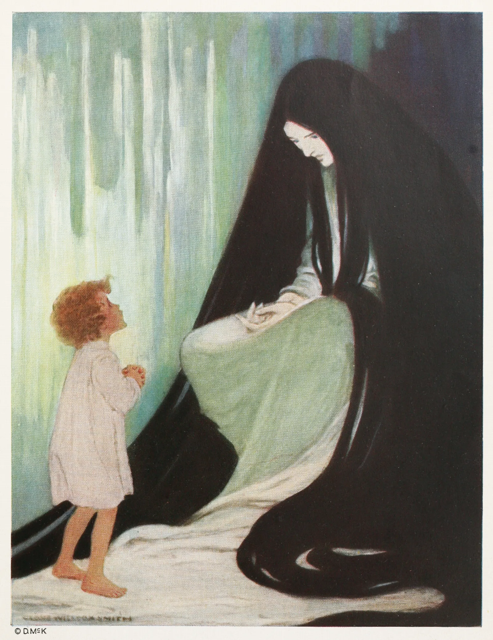 Are You Ill Dear North Wind Wall Art by Jessie Willcox Smith - Canvas Print