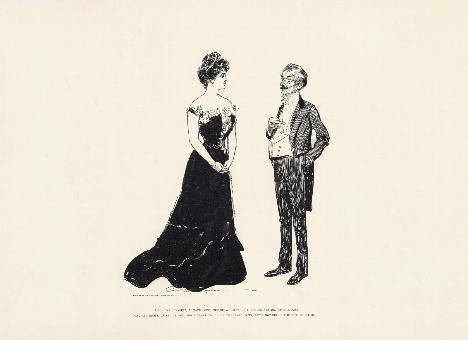 He Yes Dearest I Have Loved Before We Met Wall Art by Charles Dana Gibson - Canvas Print