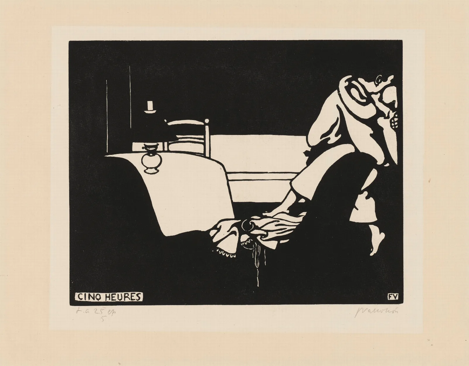 Five Oclock Cinq Heures Wall Art by Félix Vallotton - Canvas Print