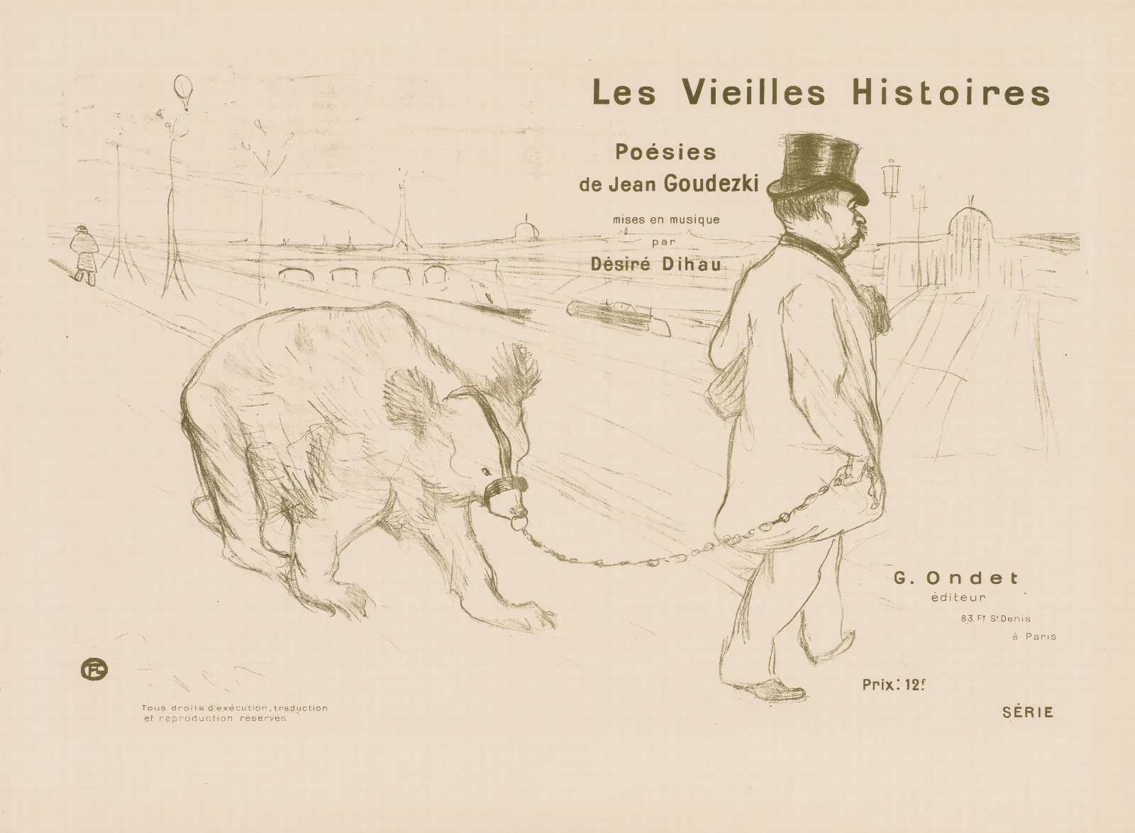 Les Vieilles Histoires Couverture Frontispiece Wall Art by Henri de Toulouse-Lautrec - Canvas Print