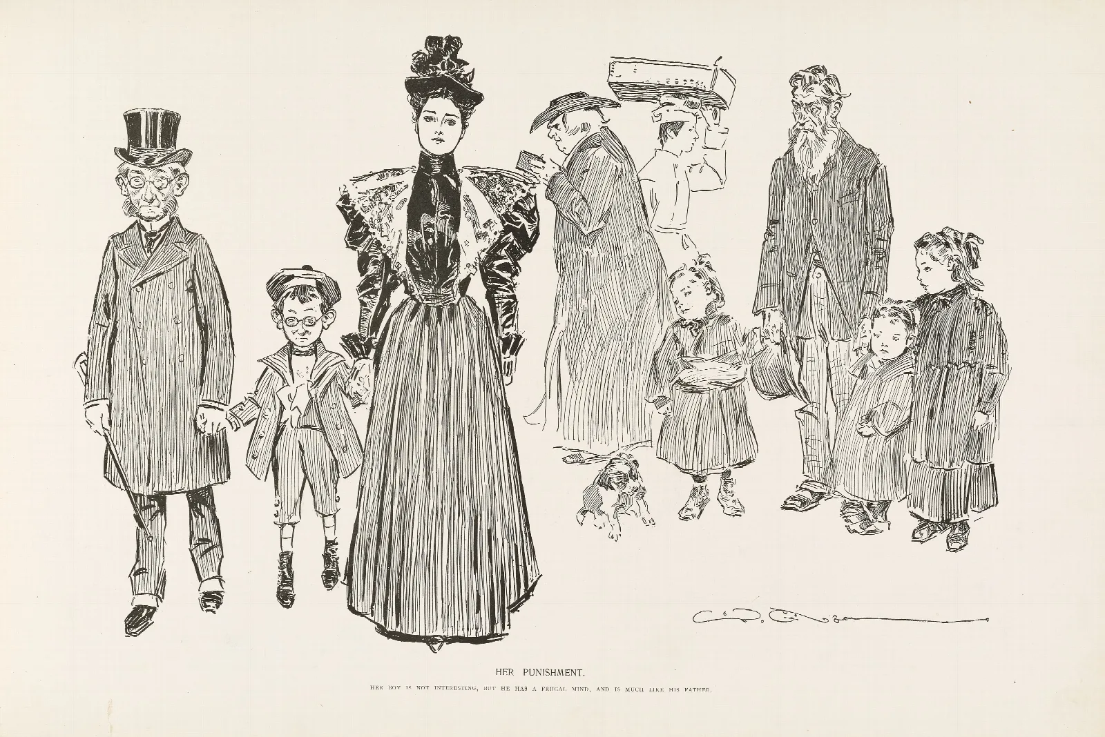 Her Punishment Wall Art by Charles Dana Gibson - Canvas Print