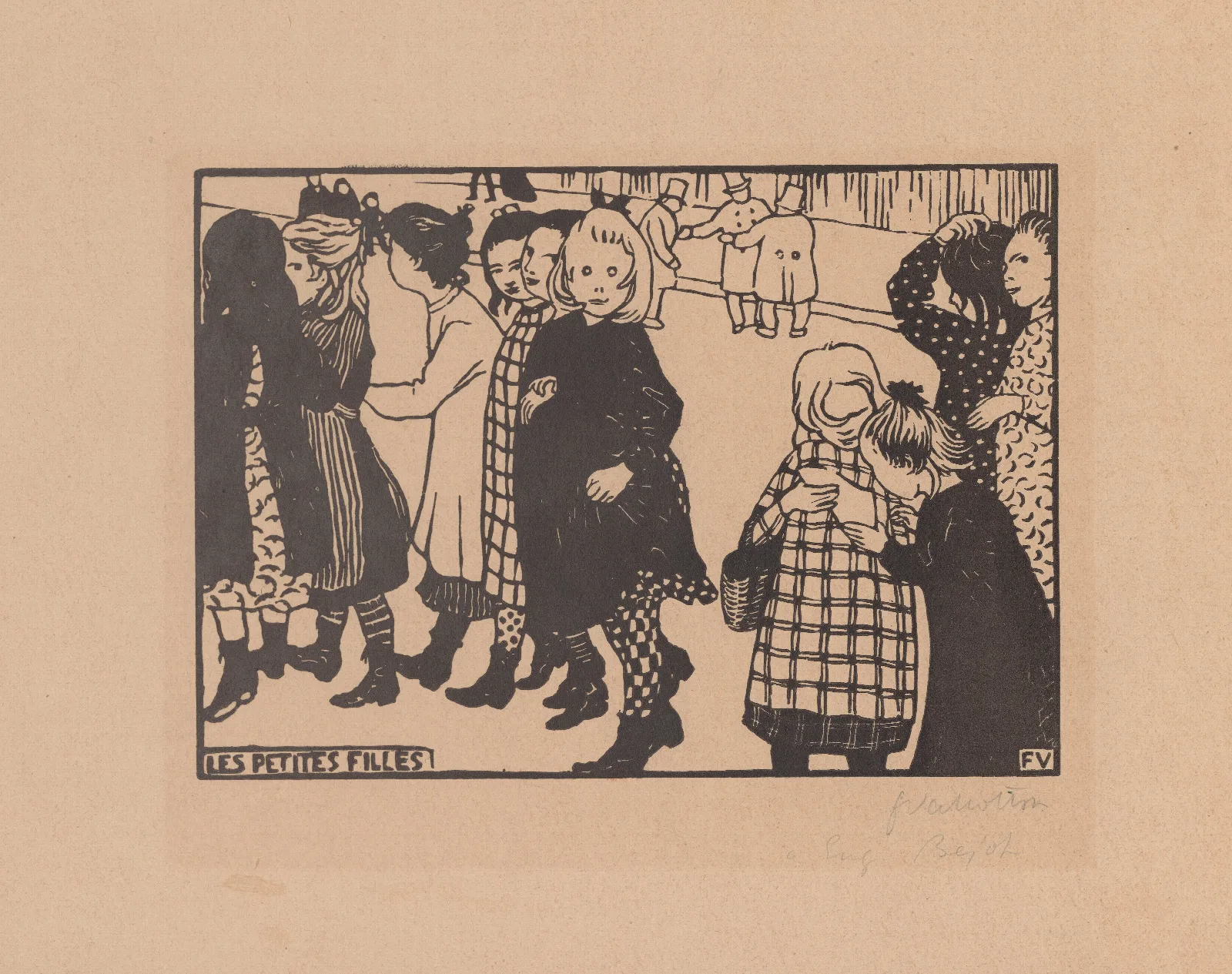 Les Petites Filles Wall Art by Félix Vallotton - Canvas Print