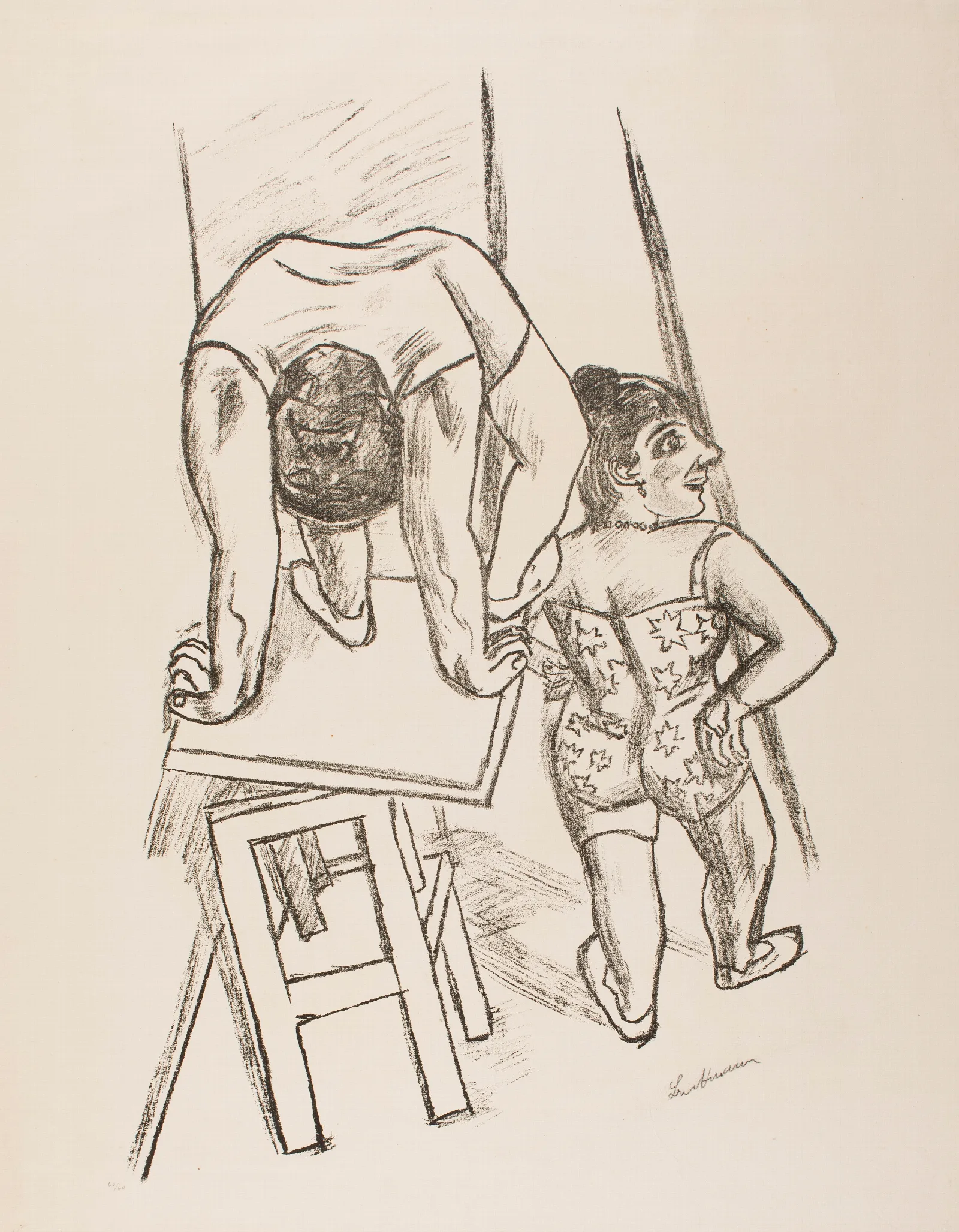 Before Going On Acrobats Wall Art by Max Beckmann - Canvas Print