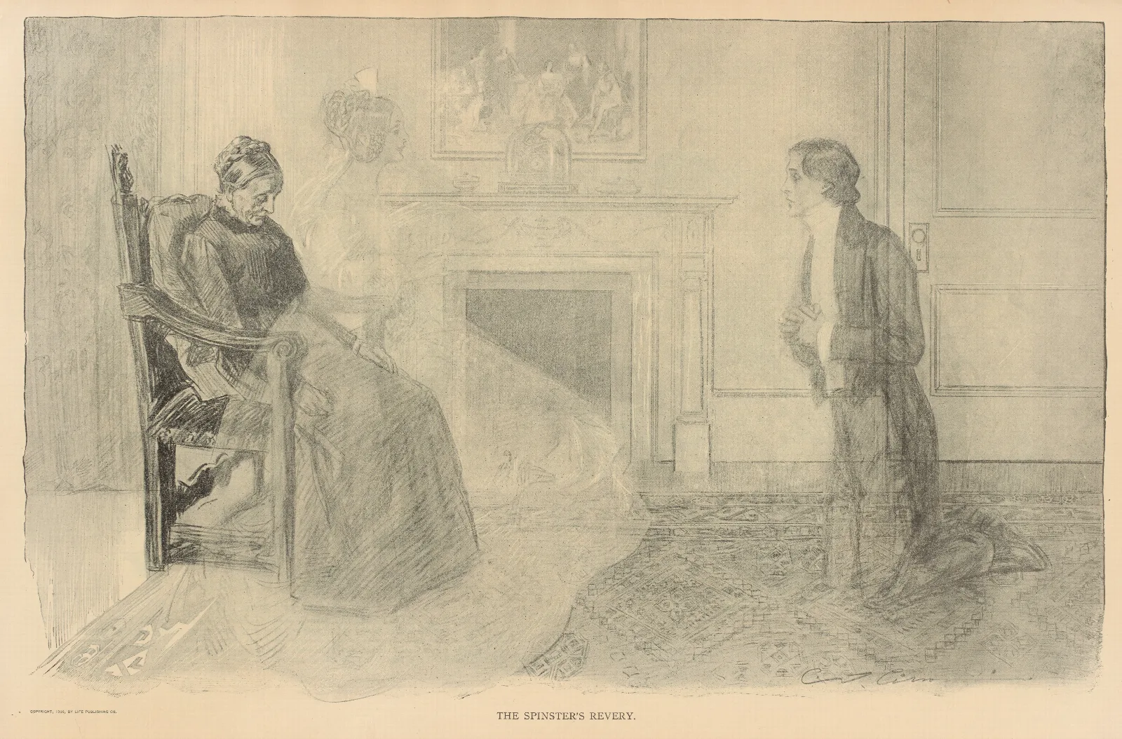 The Spinsters Revery 2 Wall Art by Charles Dana Gibson - Canvas Print