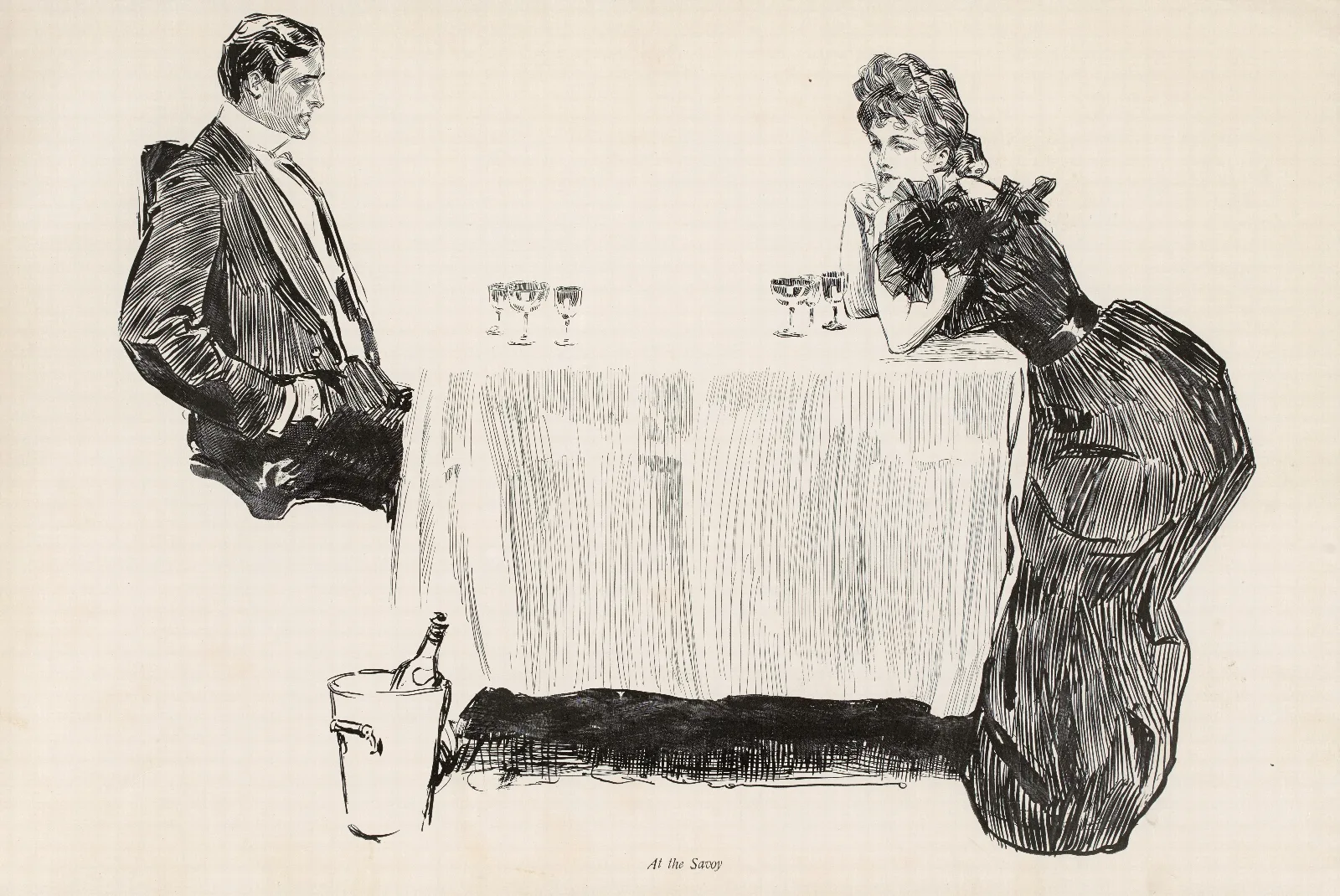 At The Savoy Wall Art by Charles Dana Gibson - Canvas Print
