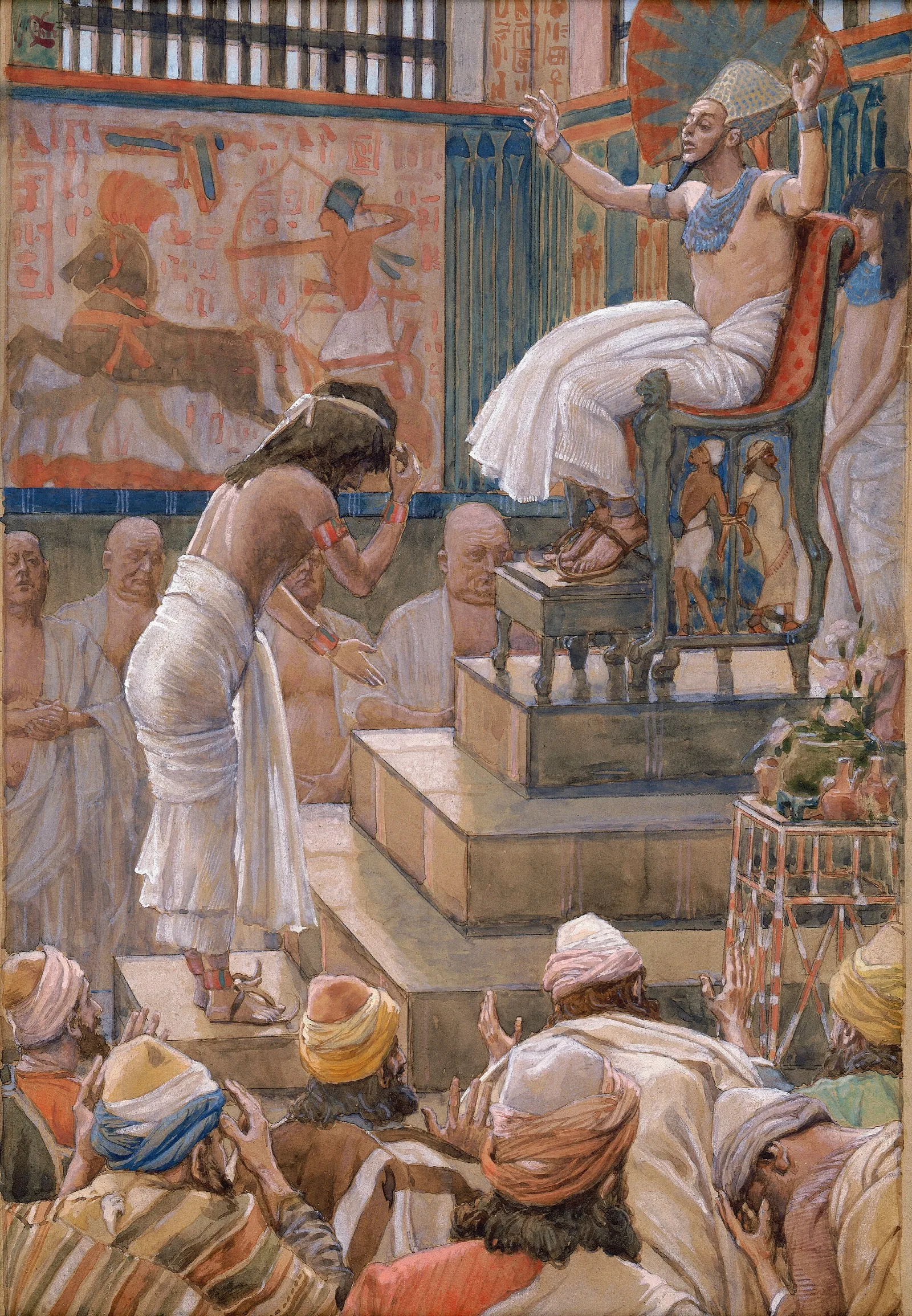 Joseph And His Brethren Welcomed By Pharaoh Wall Art by James Tissot - Canvas Print