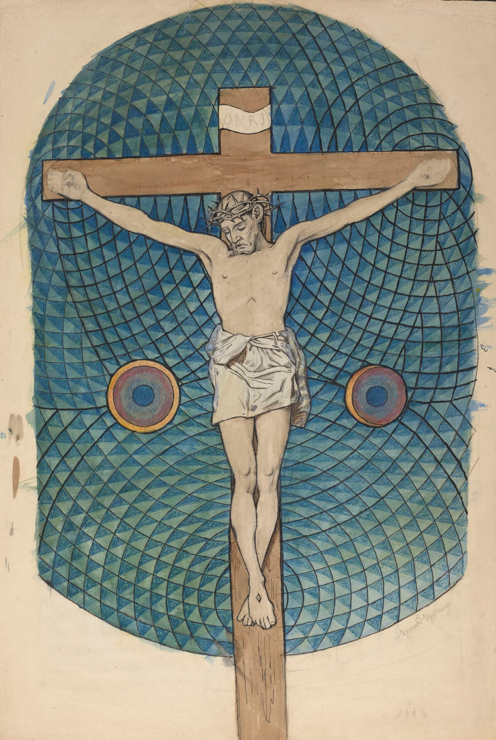 Christ On The Cross 42 Wall Art by Hans Thoma - Canvas Print