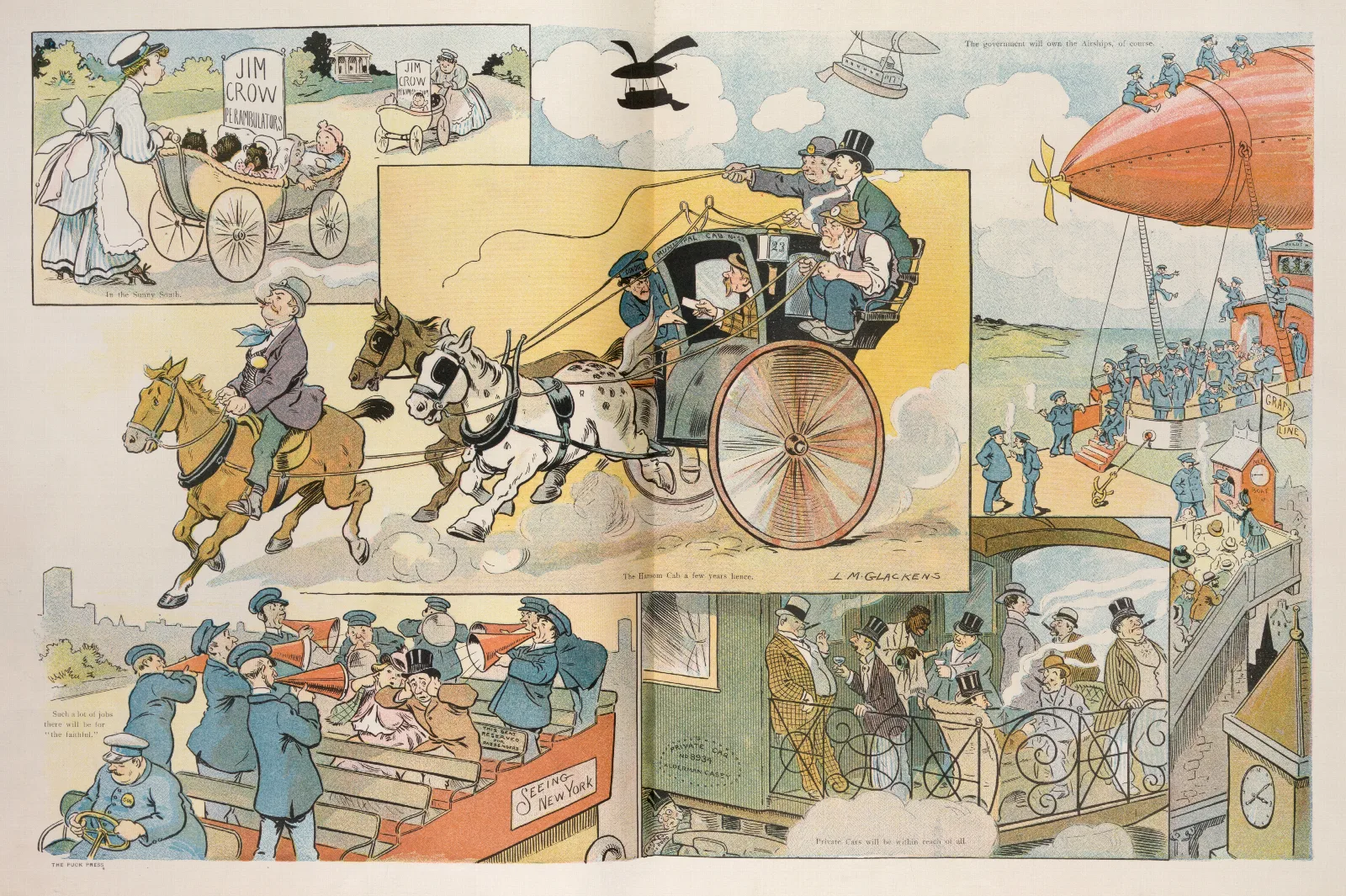 A Peep At The Future Of Government Ownership Wall Art by Louis Glackens - Canvas Print