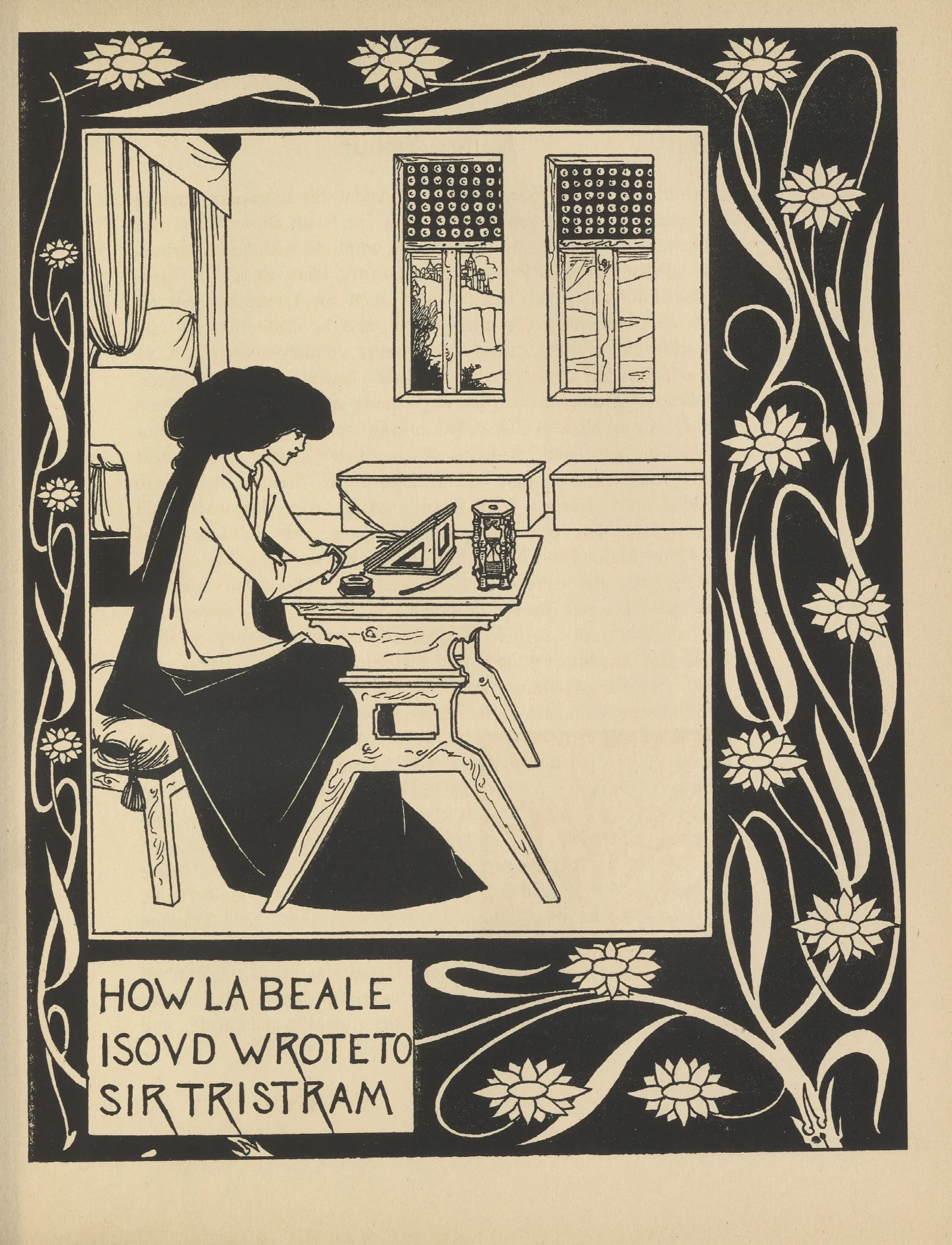 How La Beale Isoud Wrote To Sir Tristram Wall Art by Aubrey Vincent Beardsley - Canvas Print