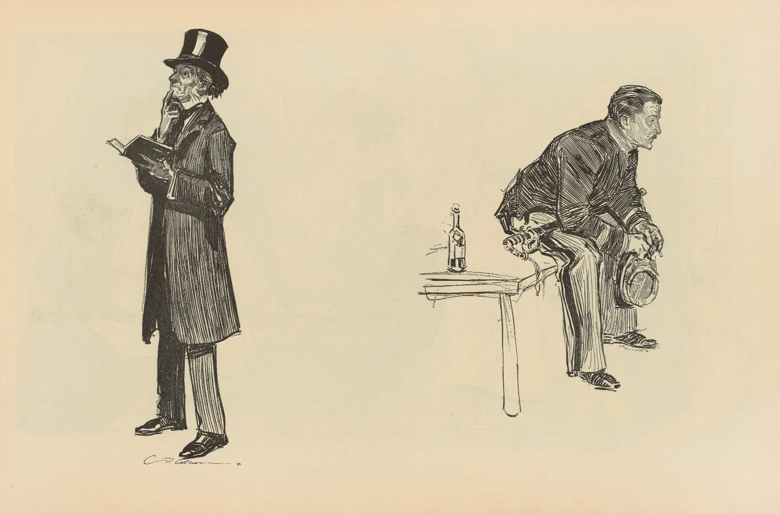 Illustration 258 by Charles Dana Gibson Wall Art by Charles Dana Gibson - Canvas Print