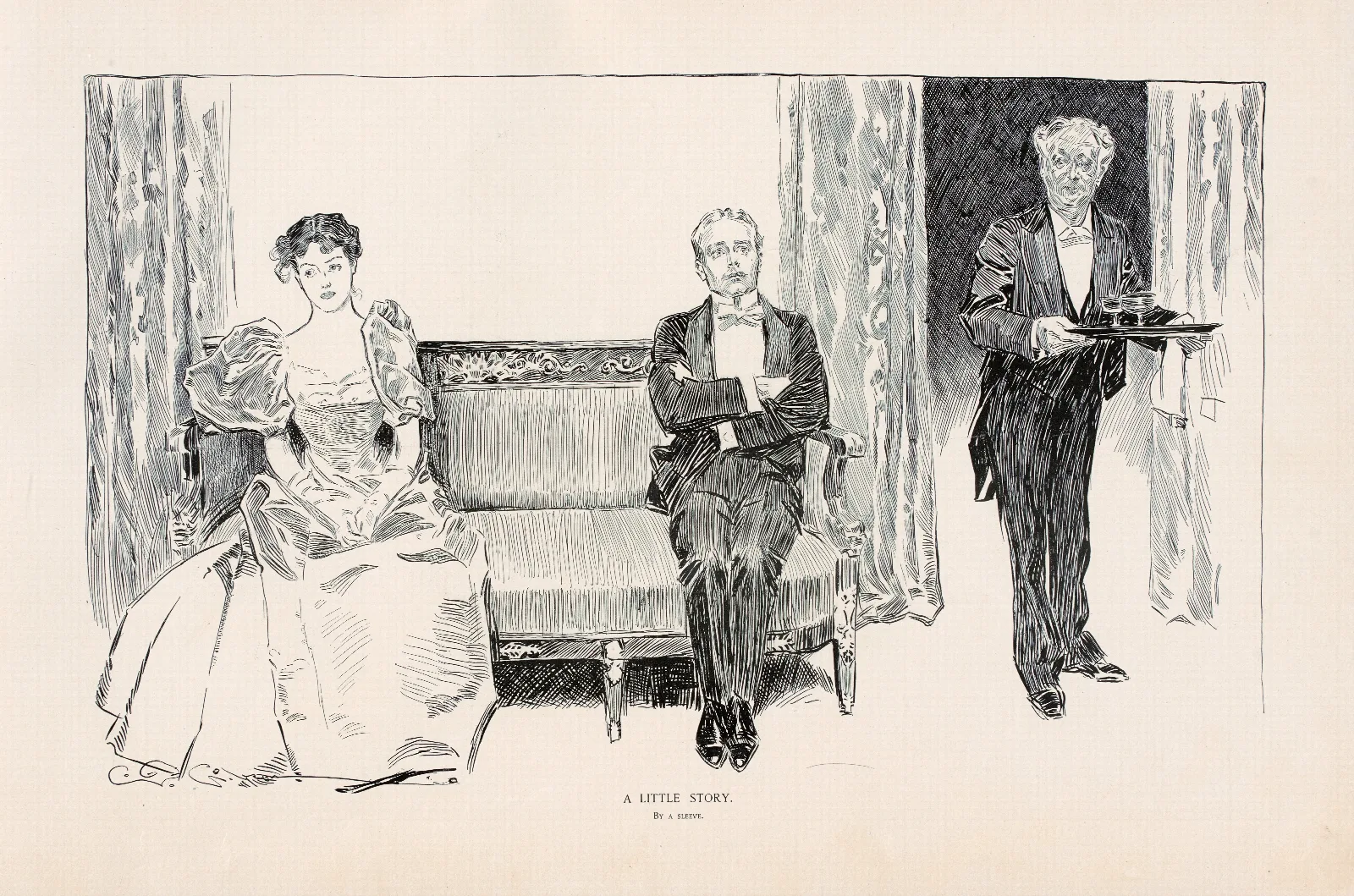 A Little Story Wall Art by Charles Dana Gibson - Canvas Print