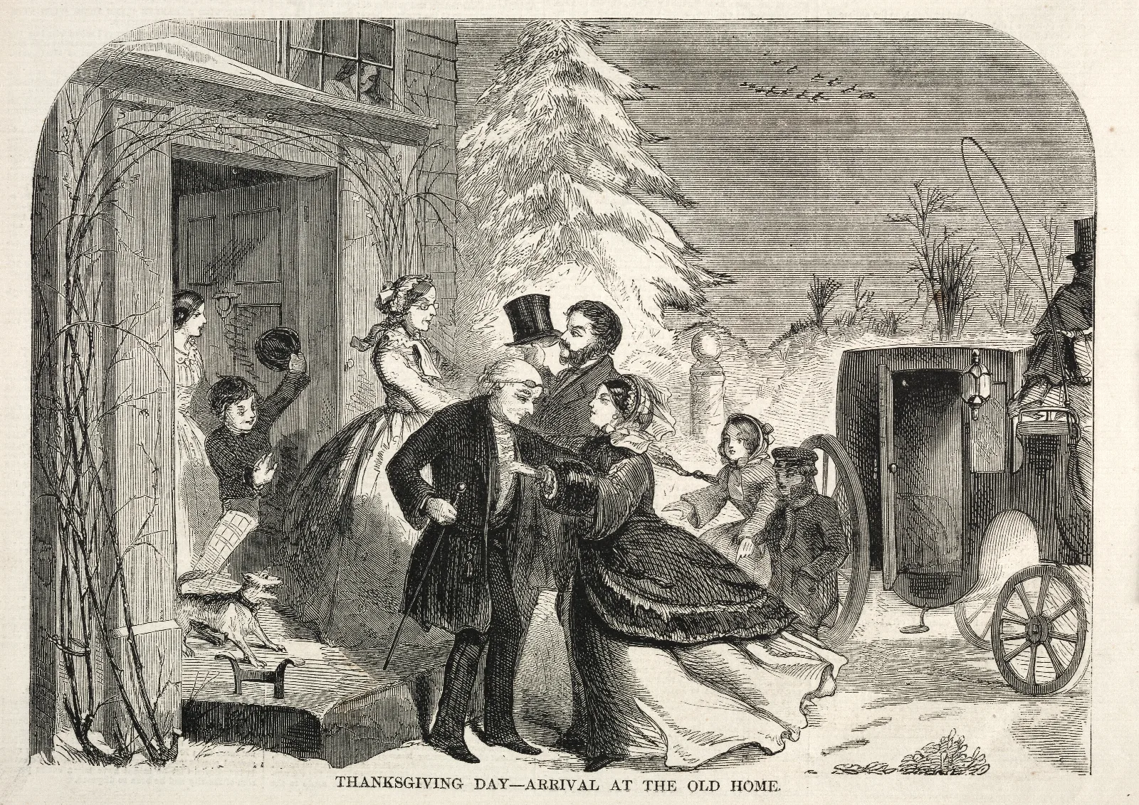 Thanksgiving Day Arrival At The Old Home Wall Art by Winslow Homer - Canvas Print