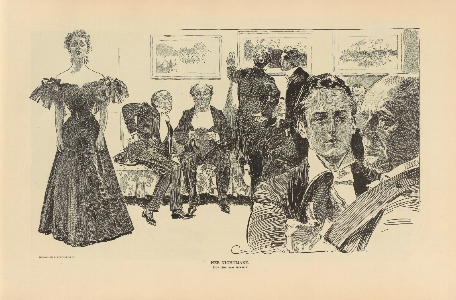 Her Nightmare 2 Wall Art by Charles Dana Gibson - Canvas Print