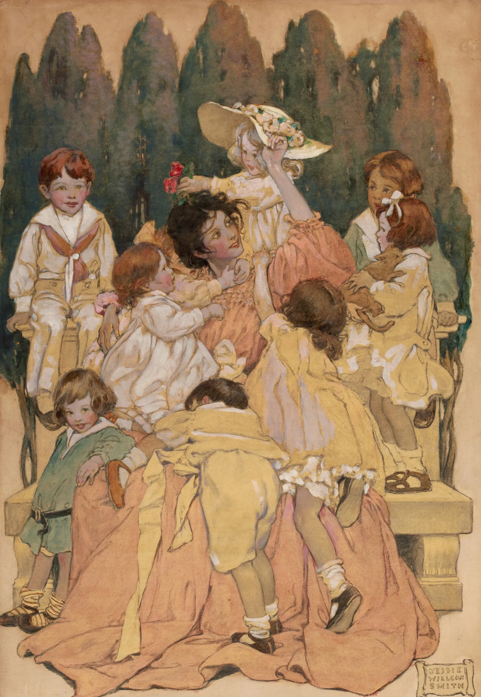 A Childs Garden Of Verses Wall Art by Jessie Willcox Smith - Canvas Print