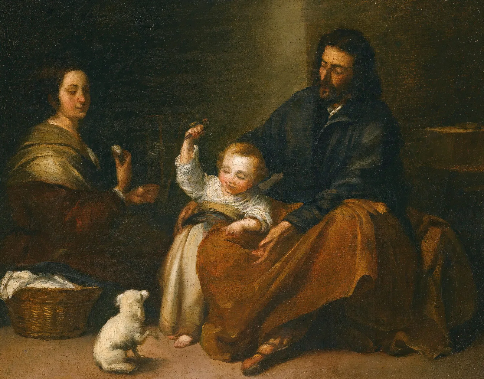 The Holy Family In An Interior Wall Art by Bartolomé Estebán Murillo - Canvas Print