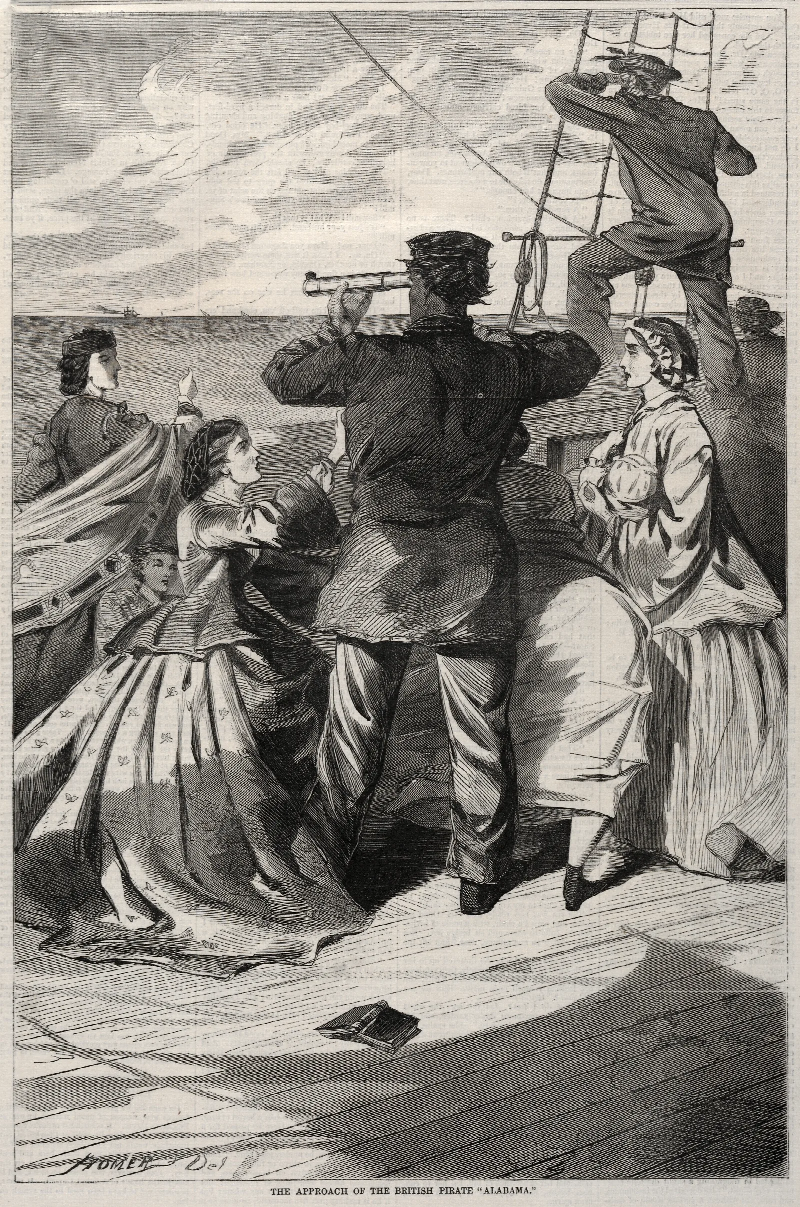 The Approach Of The British Pirate Alabama Wall Art by Winslow Homer - Canvas Print