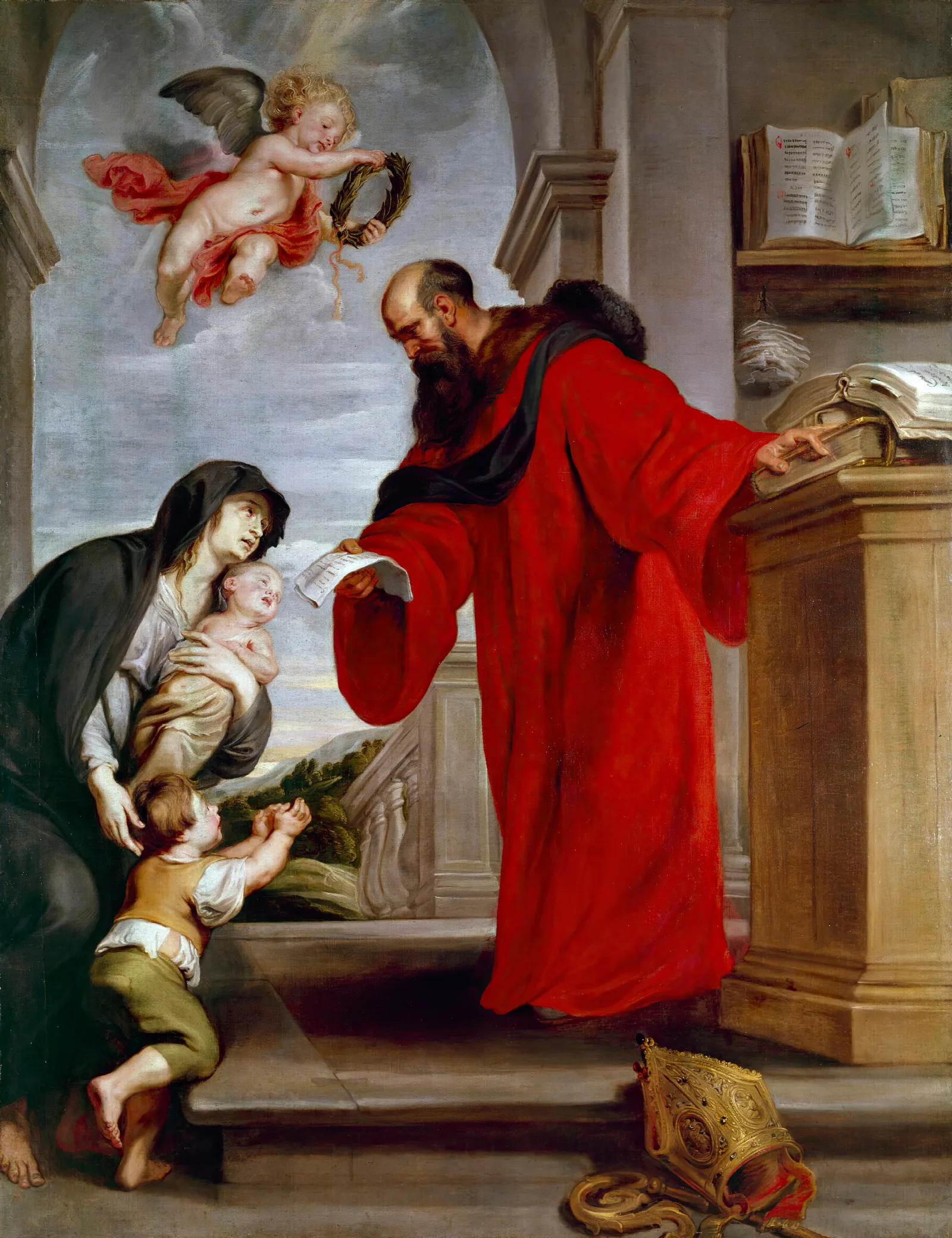 Saint Ives Of Treguier Patron Of Lawyers Defender Of Widows And Orphans Wall Art by Peter Paul Rubens - Canvas Print