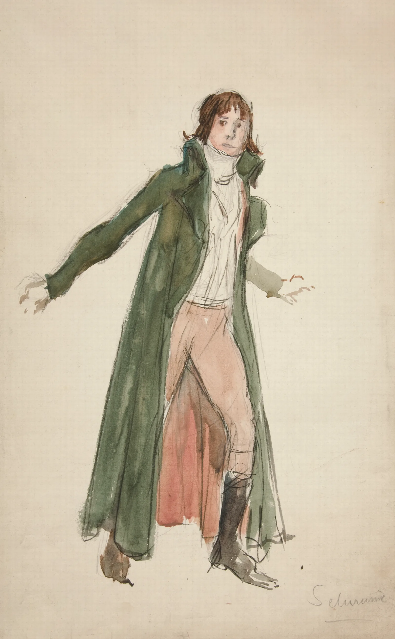 Sketch Of A Young Man Study For Illustration To A Play Wall Art by Edwin Austin Abbey - Canvas Print