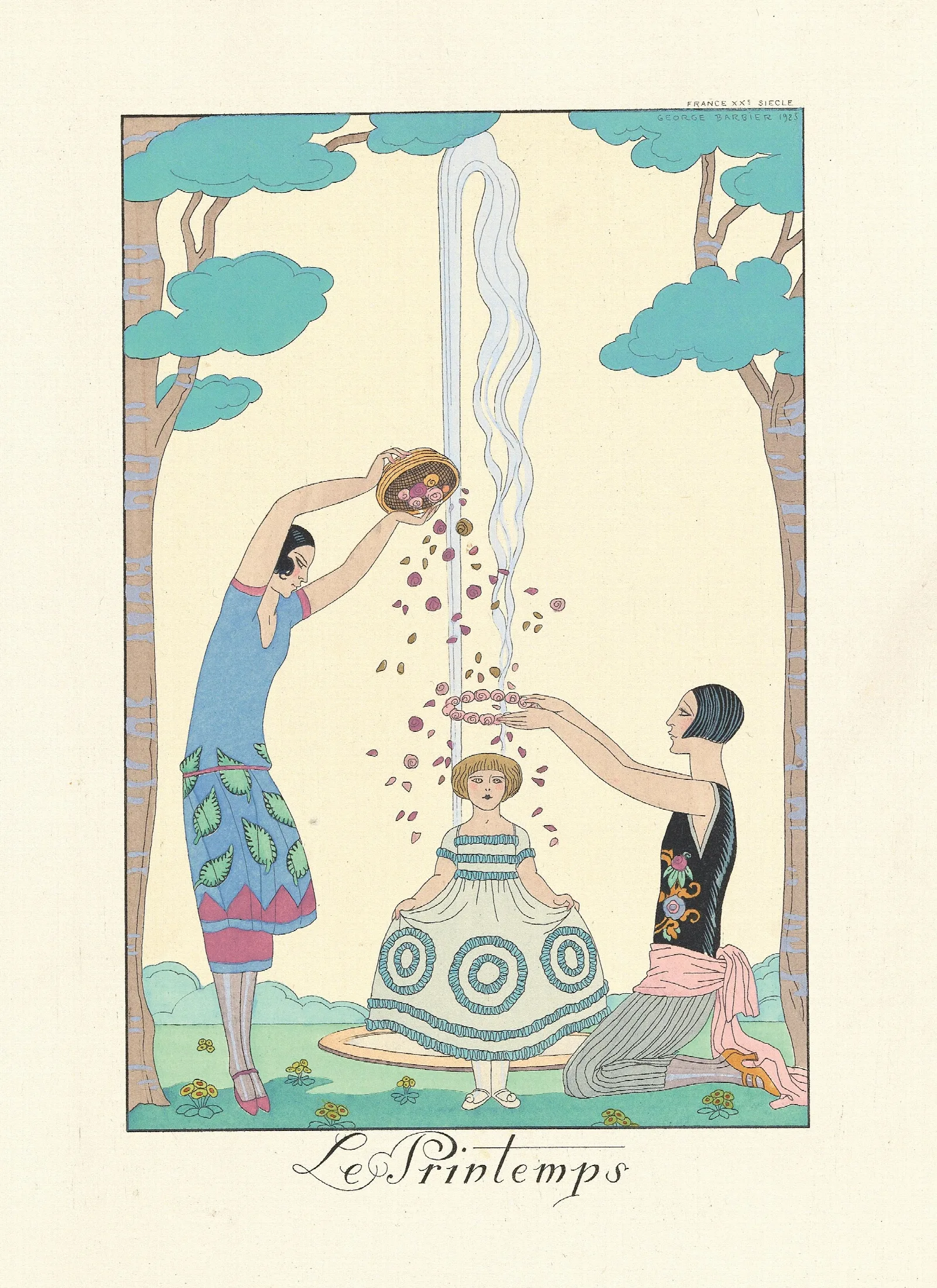 Le Printemps Spring by George Barbier - Canvas Print