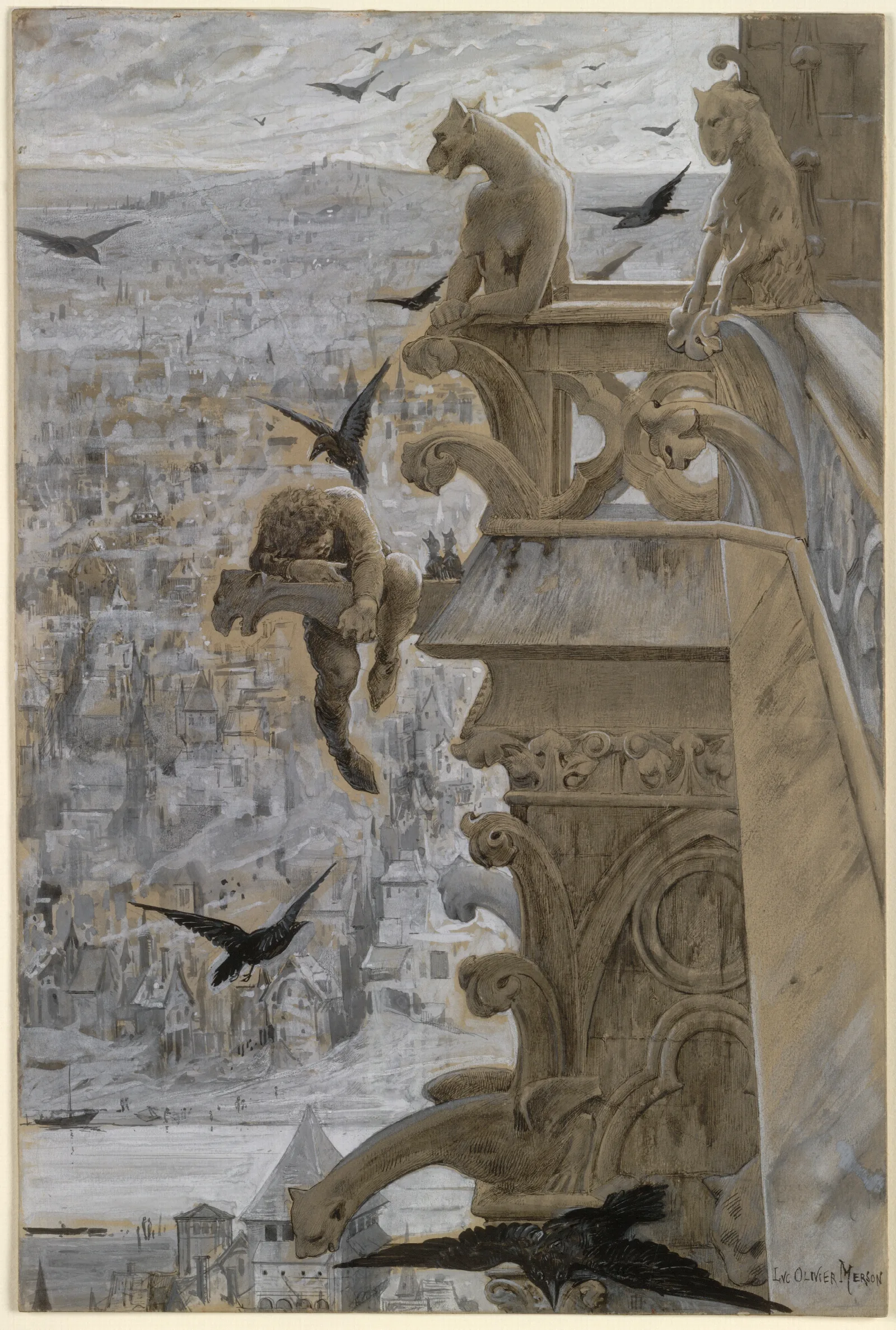 Notre Dame De Paris 10 Wall Art by Luc-Olivier Merson - Canvas Print