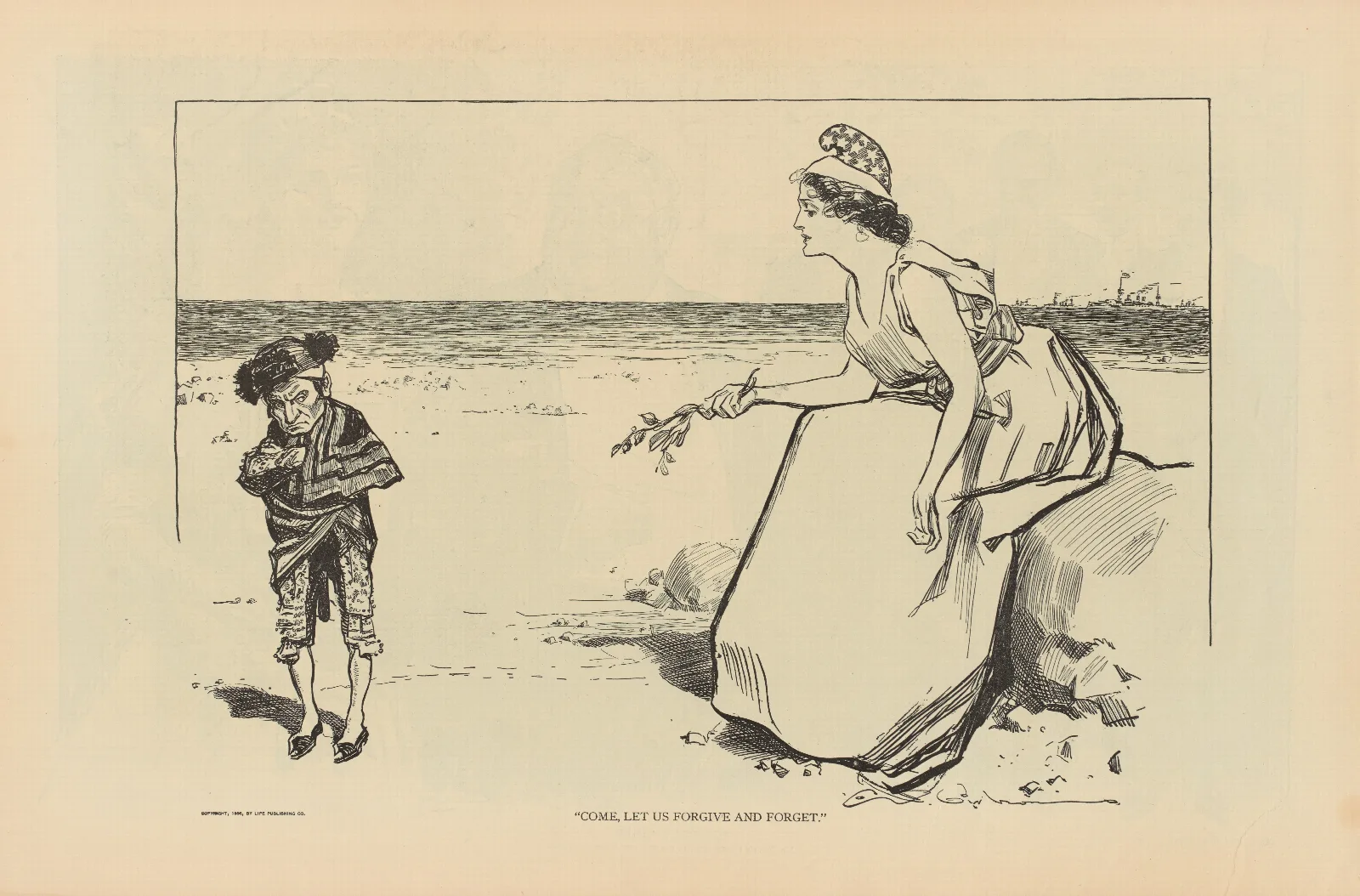 Come Let Us Forgive And Forget Wall Art by Charles Dana Gibson - Canvas Print