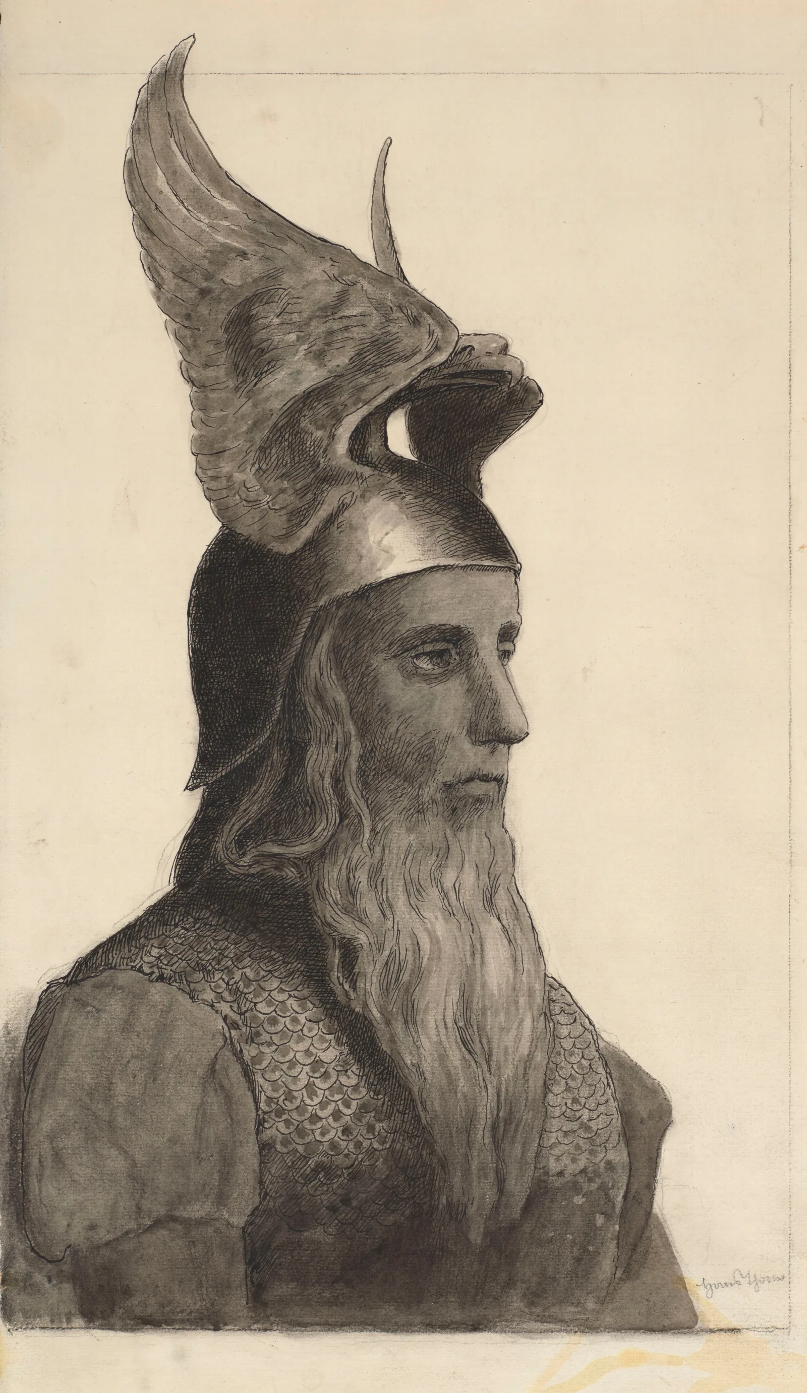 Bust Of Wotan Wall Art by Hans Thoma - Canvas Print