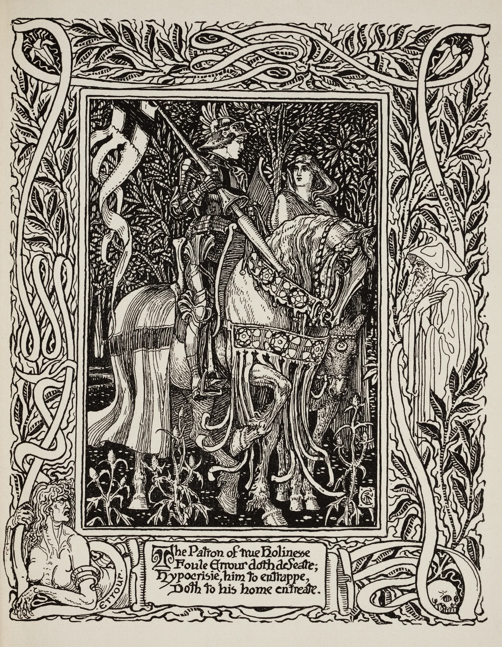 Spensers Faerie Queene Wall Art by Walter Crane - Canvas Print