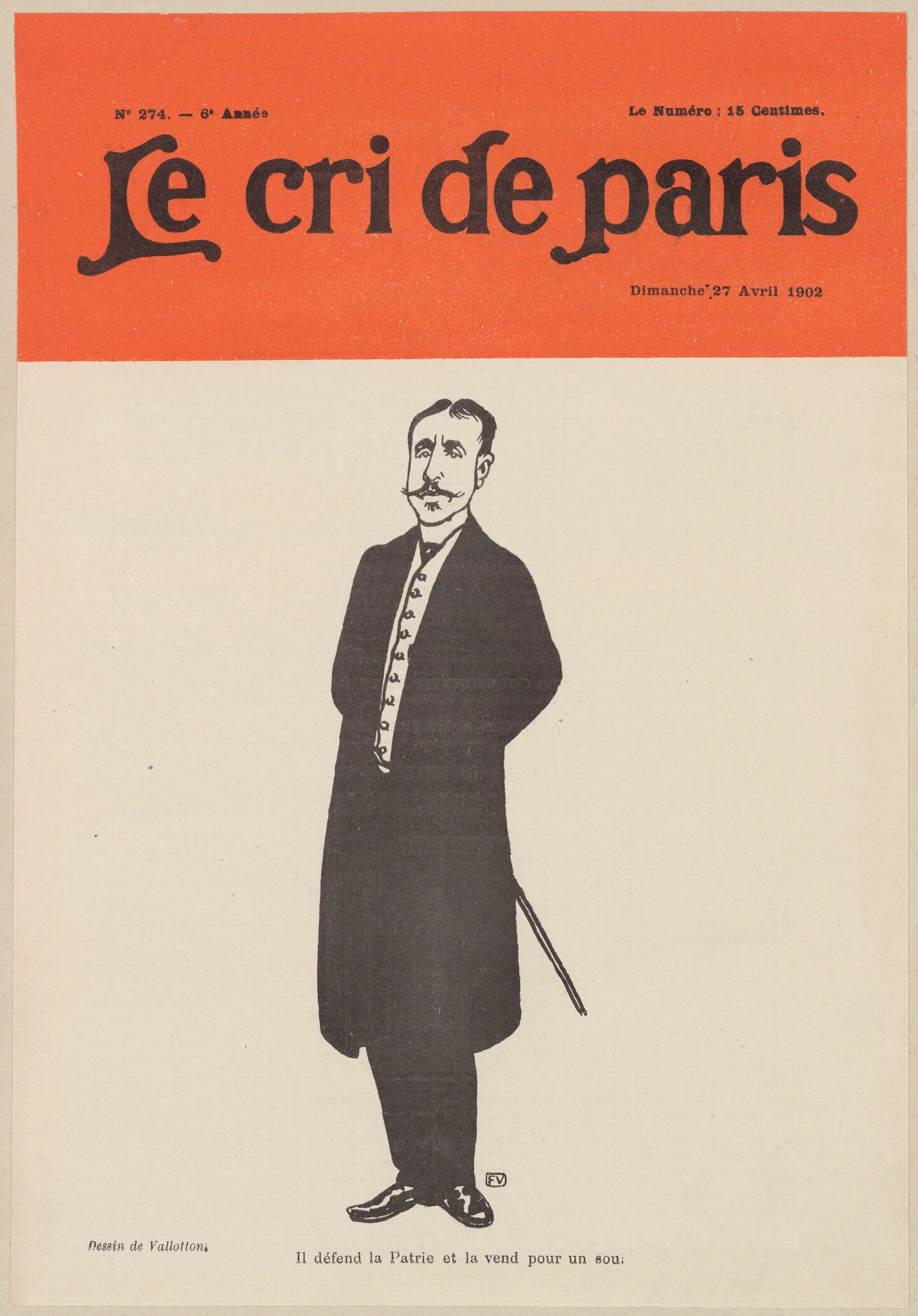 Il Defend La Patrie Et La Vend Pour Un Sou Wall Art by Félix Vallotton - Canvas Print