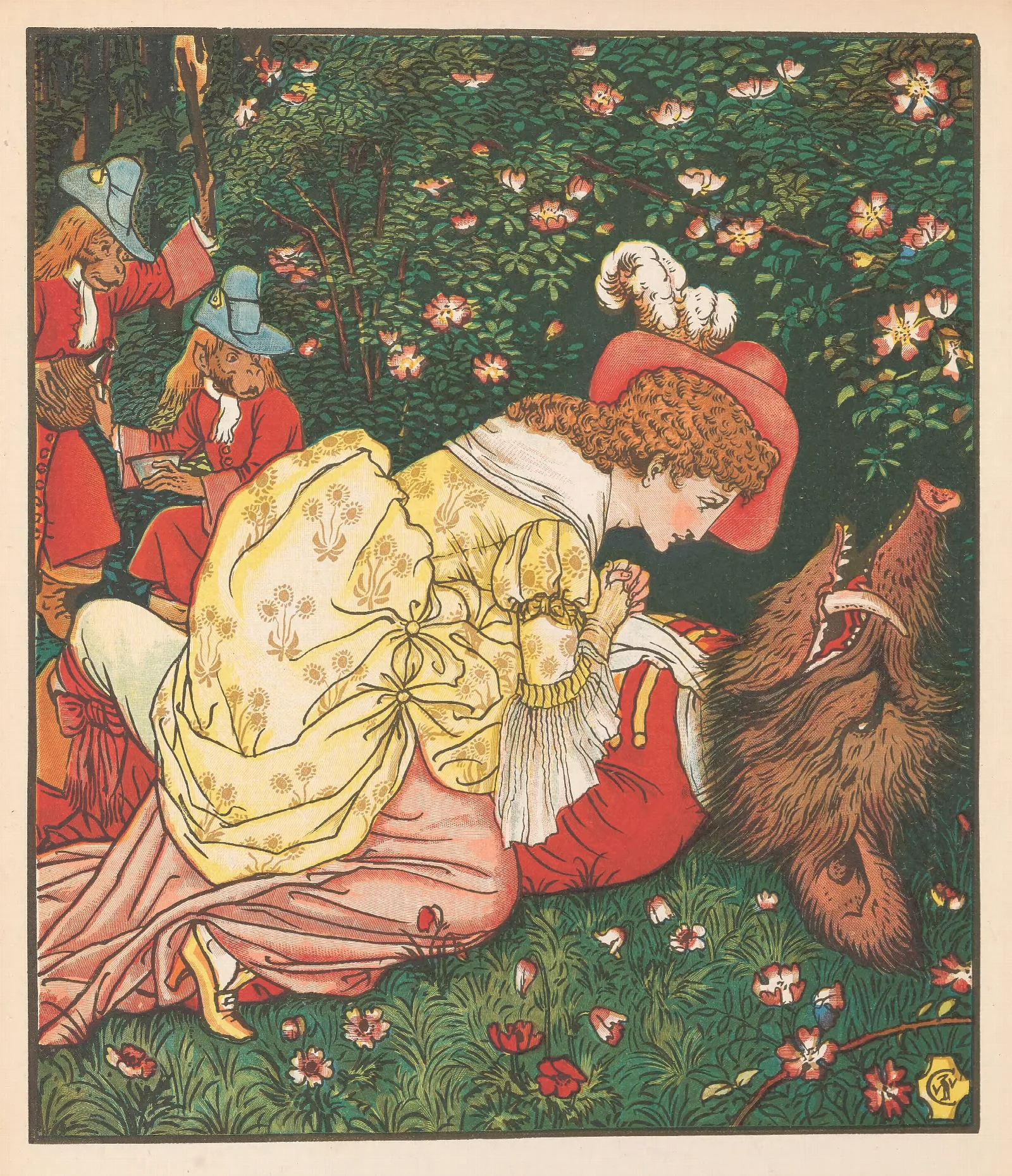 Beauty And The Beast Pl 05 Wall Art by Walter Crane - Canvas Print