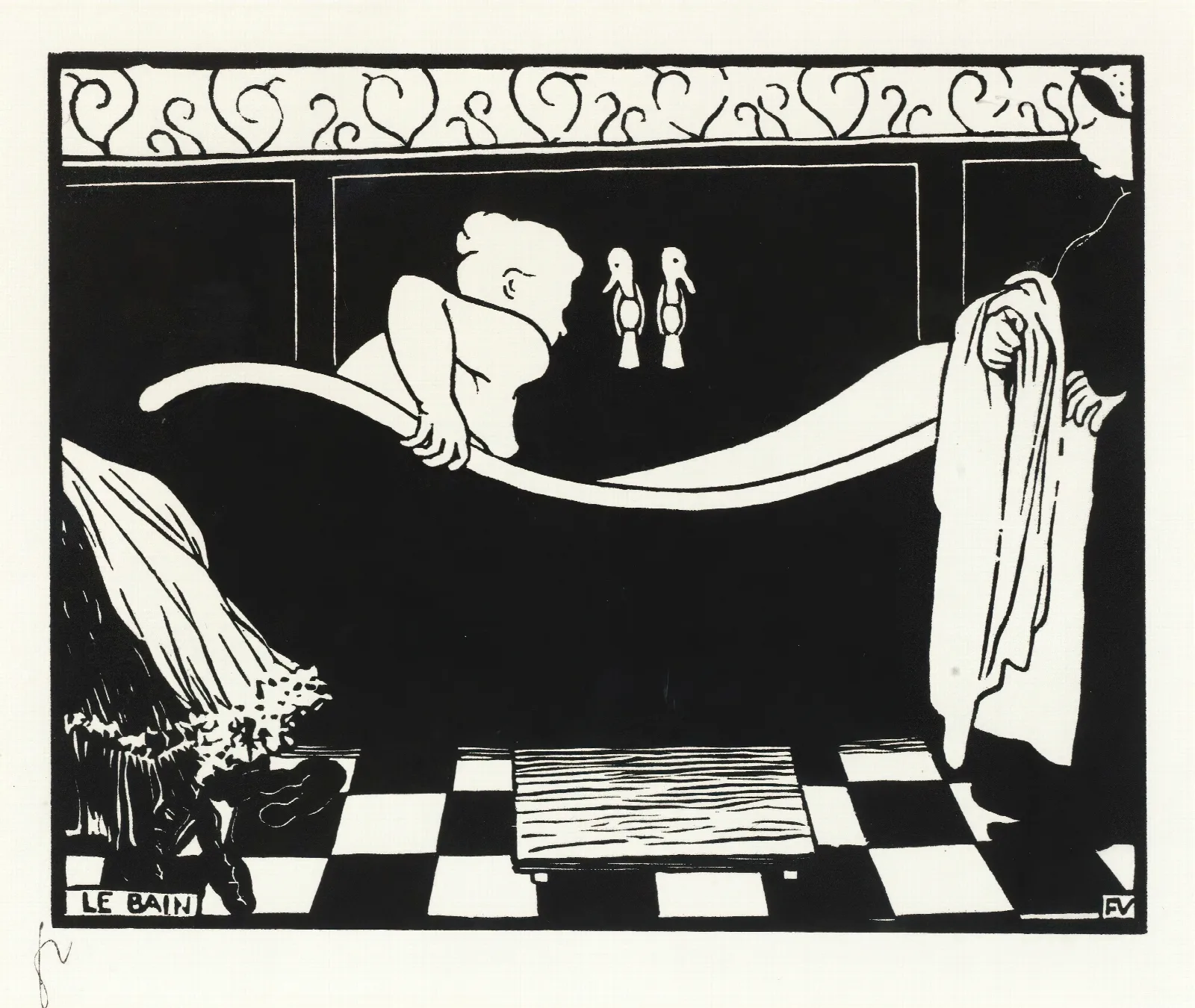 The Bath 14 Wall Art by Félix Vallotton - Canvas Print