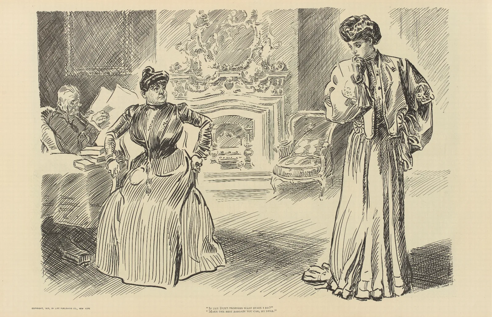 If The Duke Proposes What Shall I Do Wall Art by Charles Dana Gibson - Canvas Print