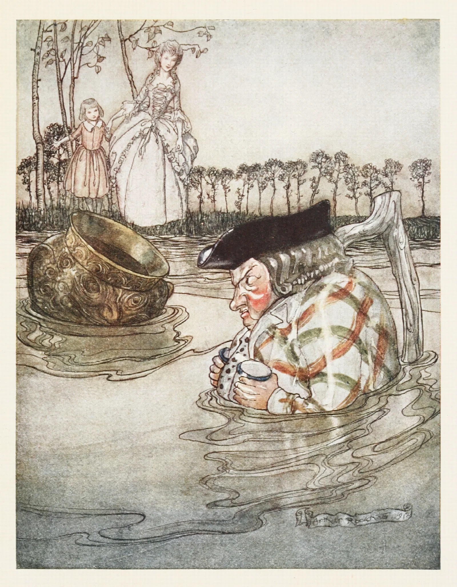 The Two Pots 2 Wall Art by Arthur Rackham - Canvas Print