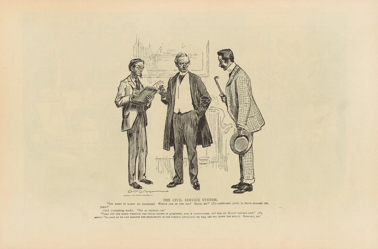 The Civil Service System Wall Art by Charles Dana Gibson - Canvas Print
