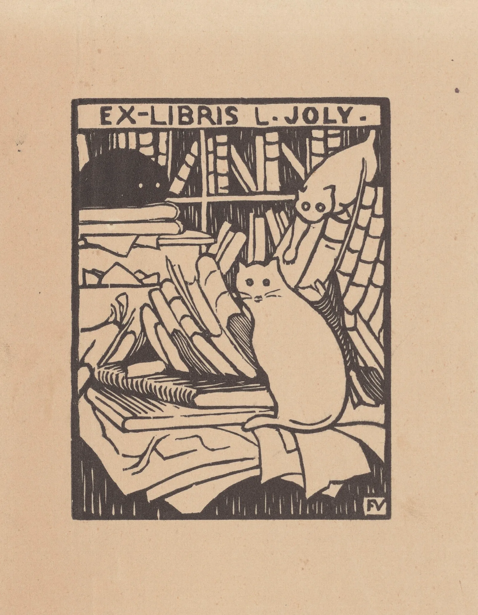Ex Libris L Joly Wall Art by Félix Vallotton - Canvas Print