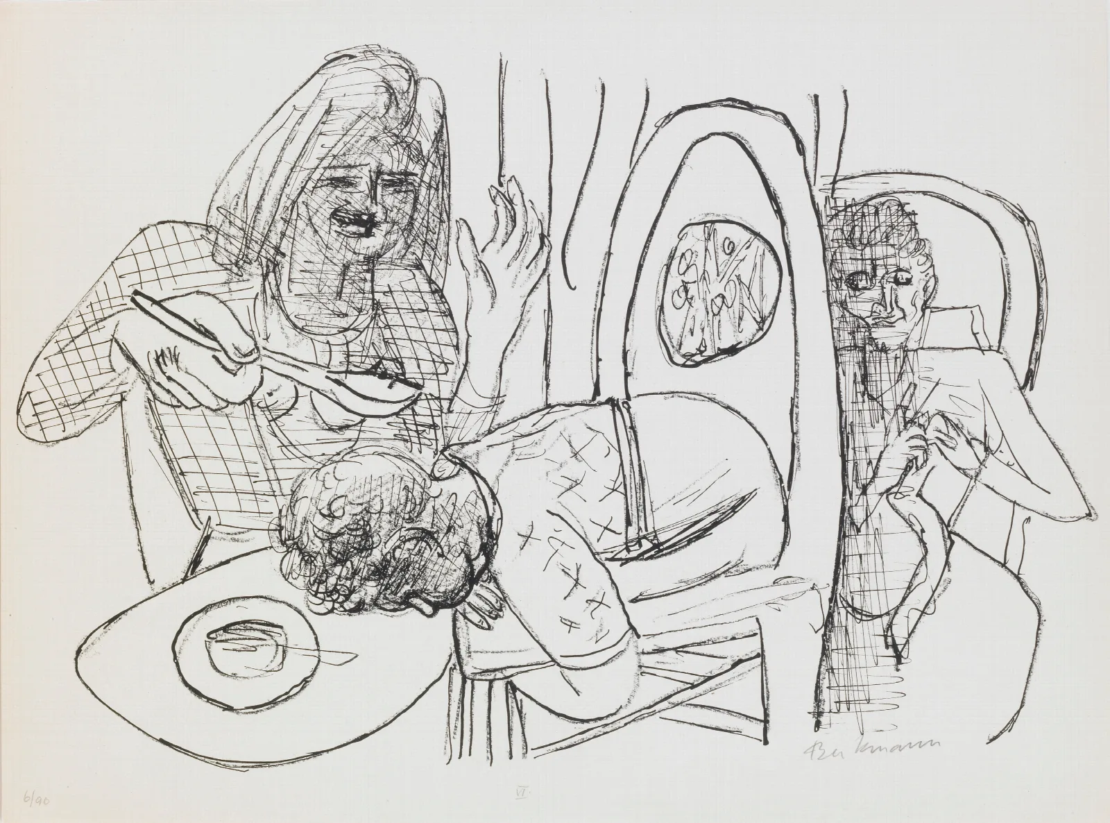 I Dont Want To Eat My Soup Plate 6 From The Portfolio Day And Dream Wall Art by Max Beckmann - Canvas Print