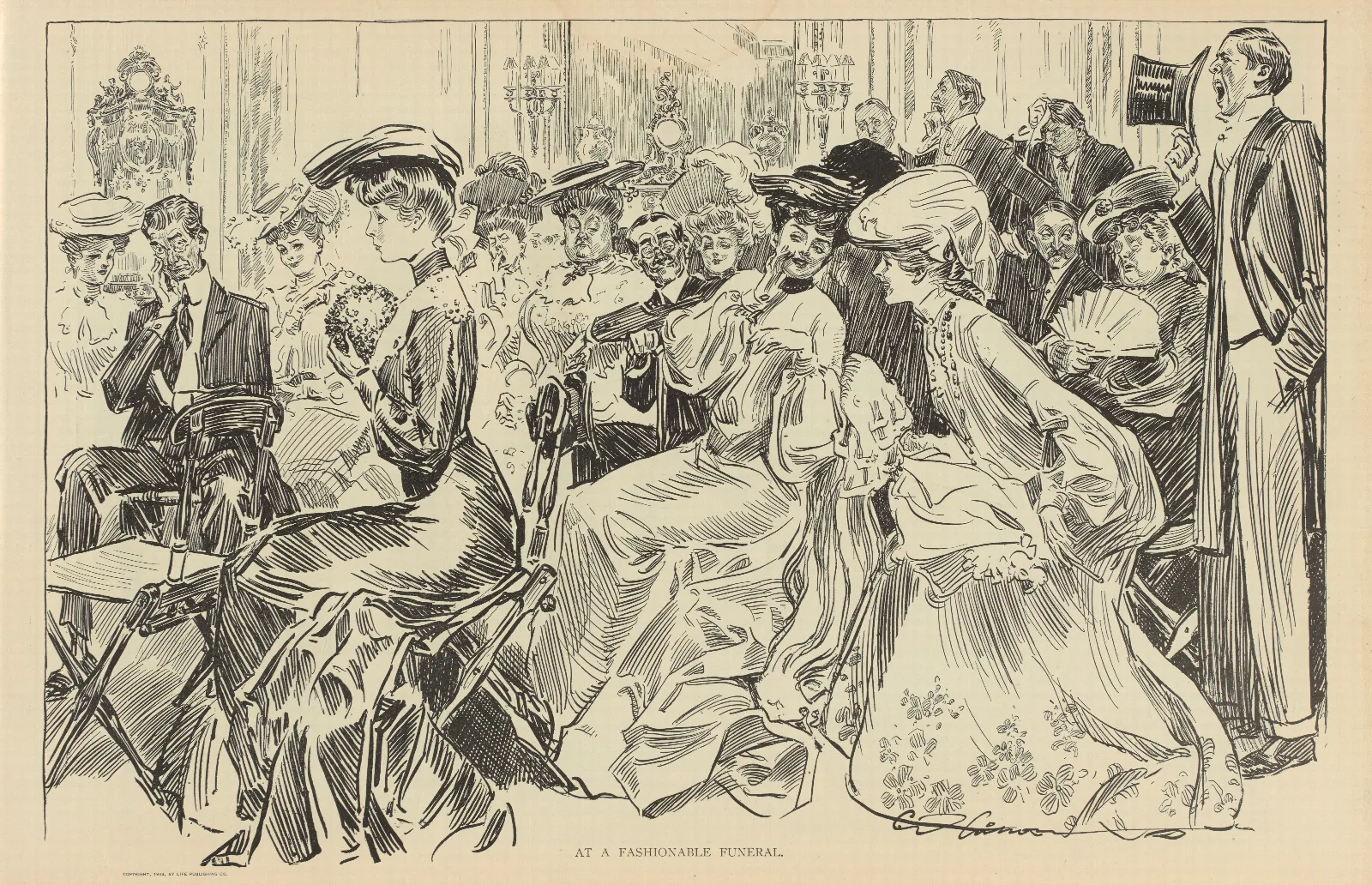 At A Fashionable Funeral Wall Art by Charles Dana Gibson - Canvas Print