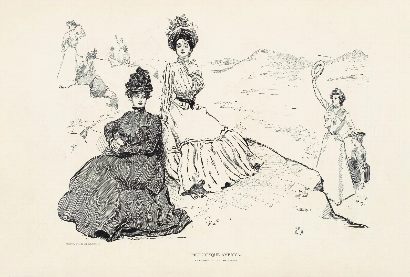 Picturesque America Anywhere In The Mountains 2 Wall Art by Charles Dana Gibson - Canvas Print