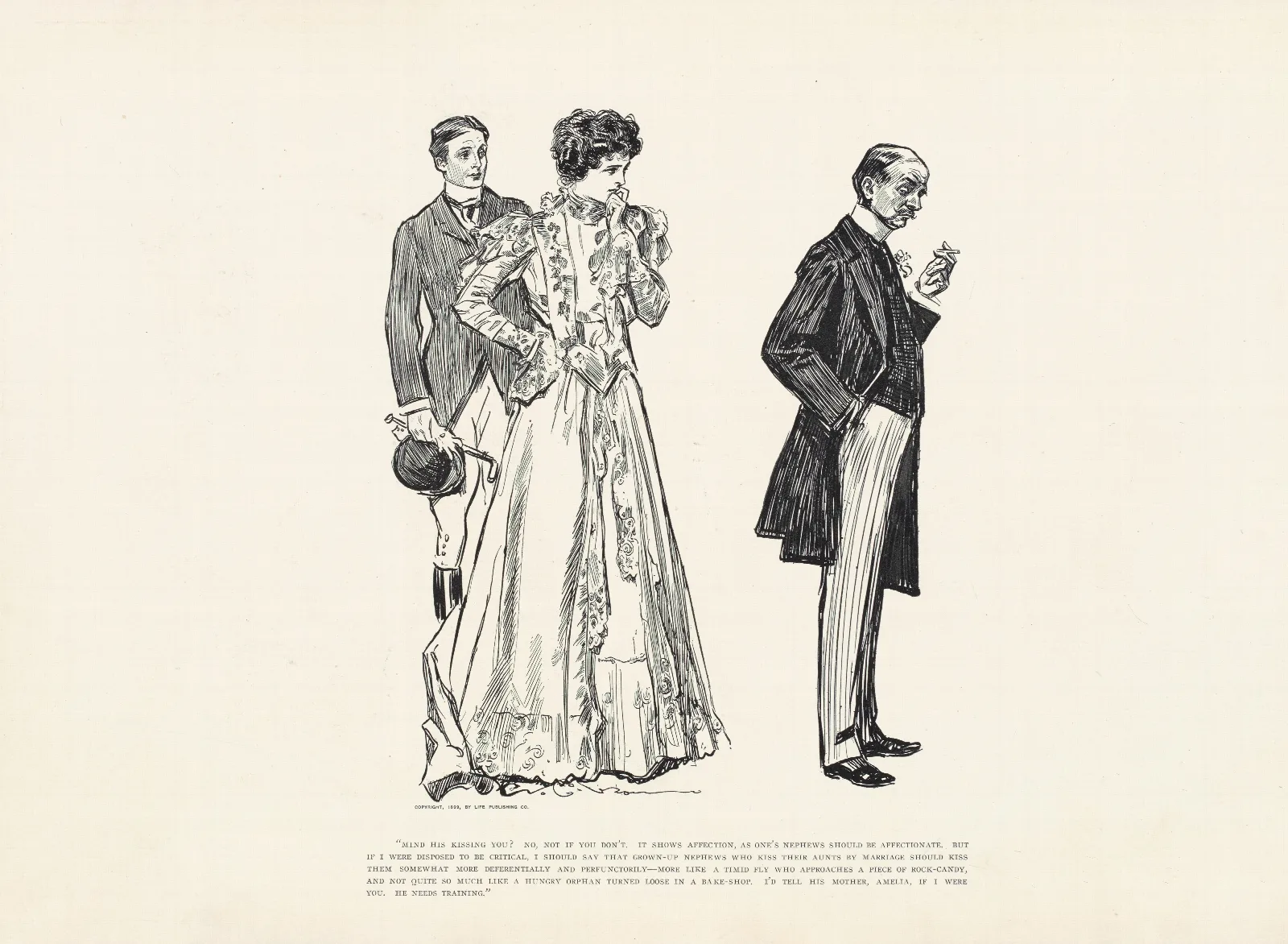 Mind His Kissing You Wall Art by Charles Dana Gibson - Canvas Print
