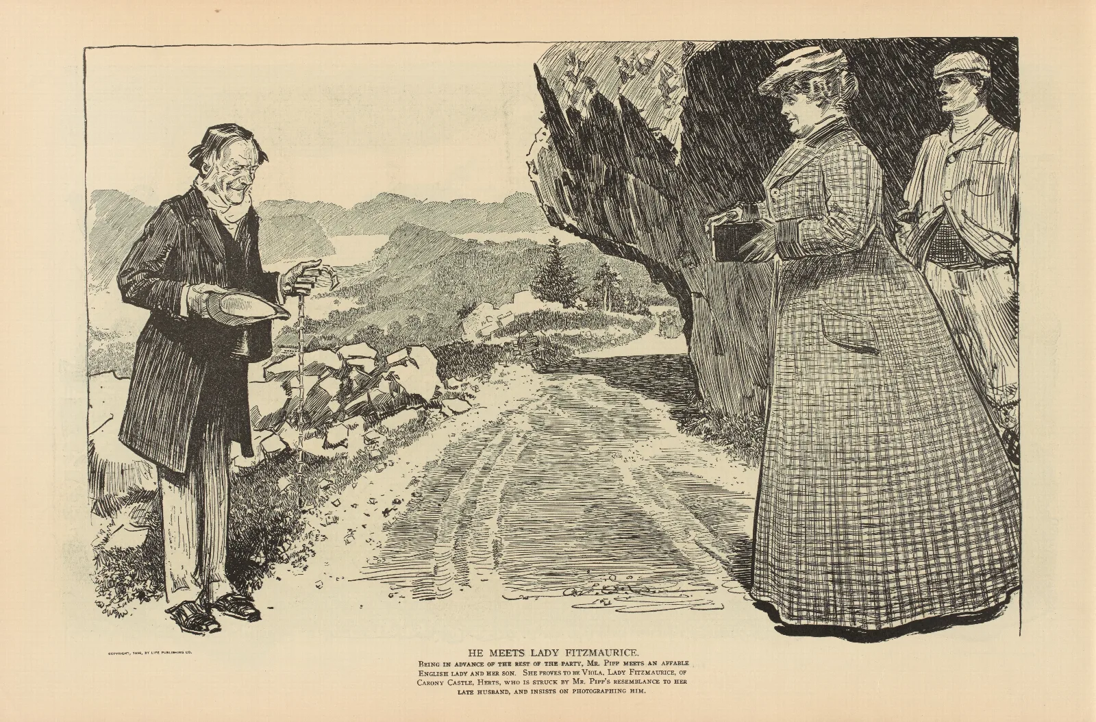 He Meets Lady Fitzmaurice Wall Art by Charles Dana Gibson - Canvas Print