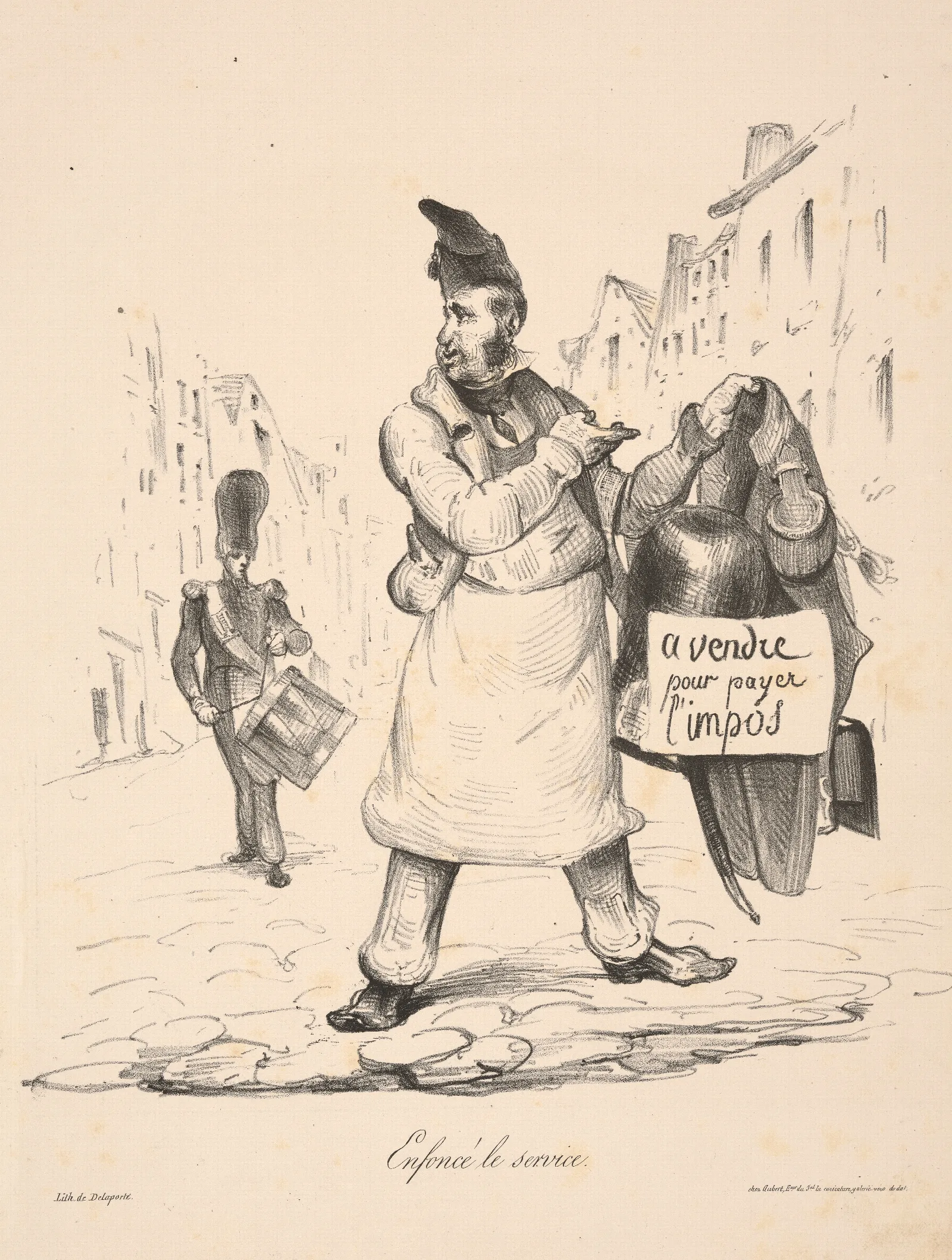 Breaking The Service Wall Art by Honoré Daumier - Canvas Print