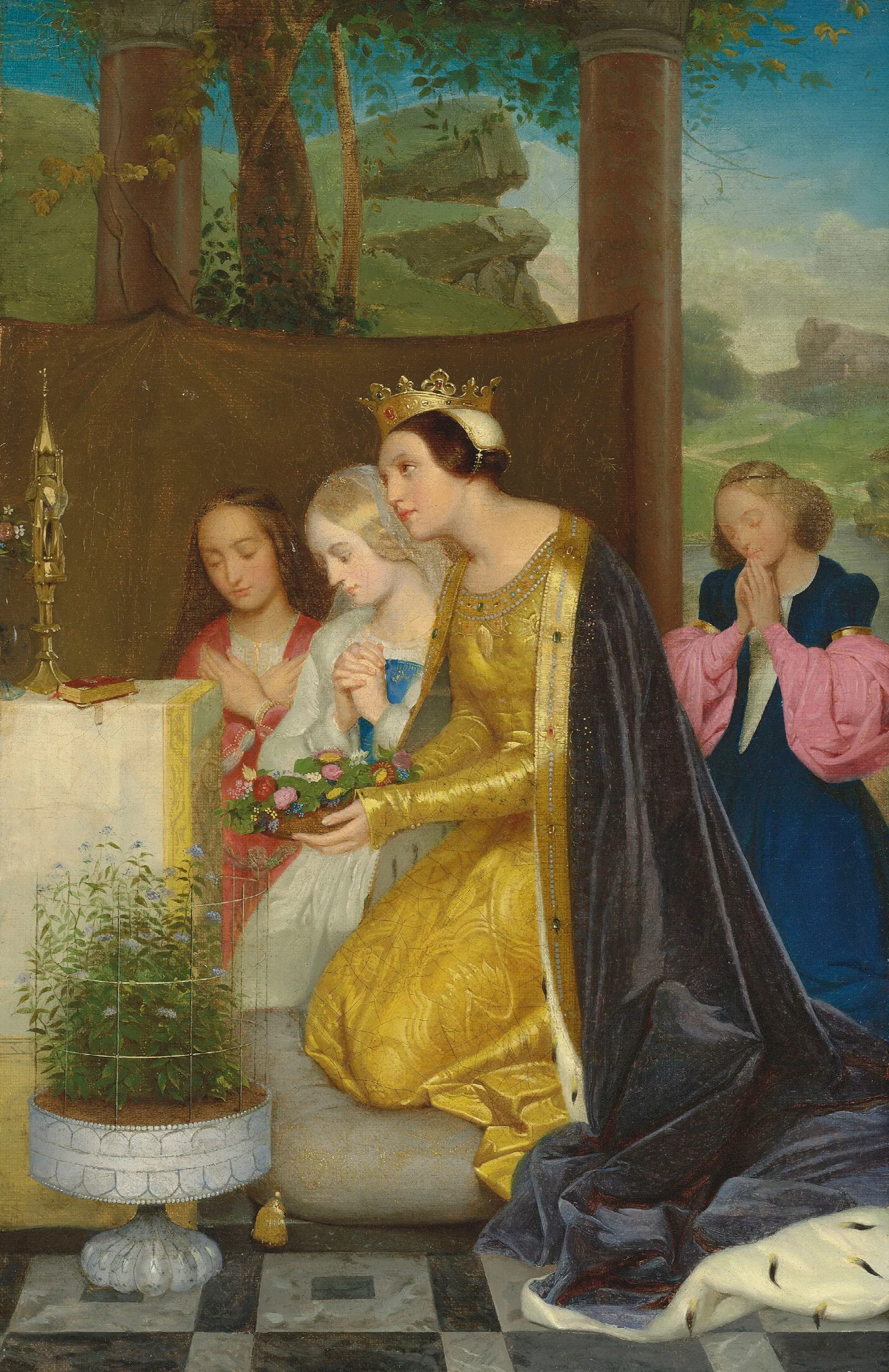 Sainte Amelie Reine De Hongrie Wall Art by Paul Delaroche - Canvas Print
